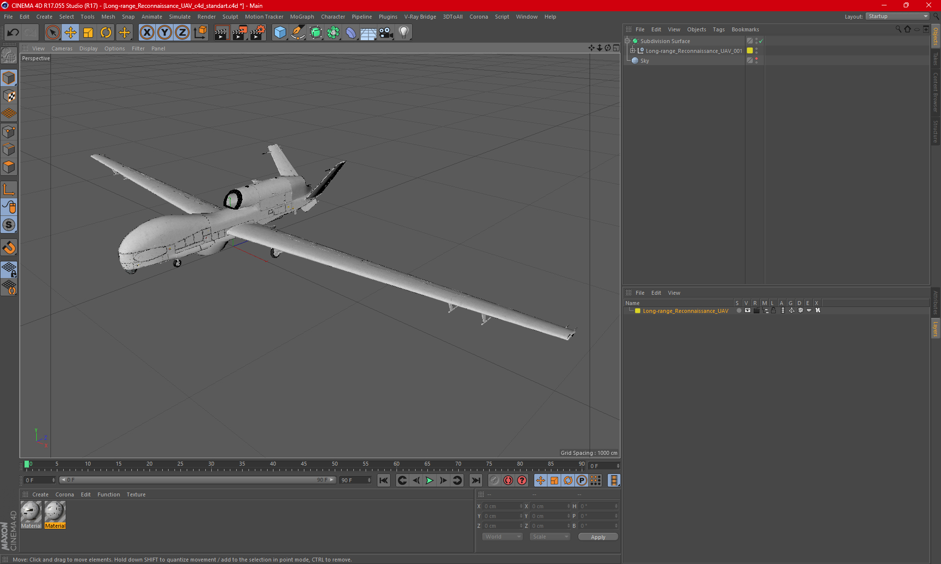 Long-range Reconnaissance UAV 3D model