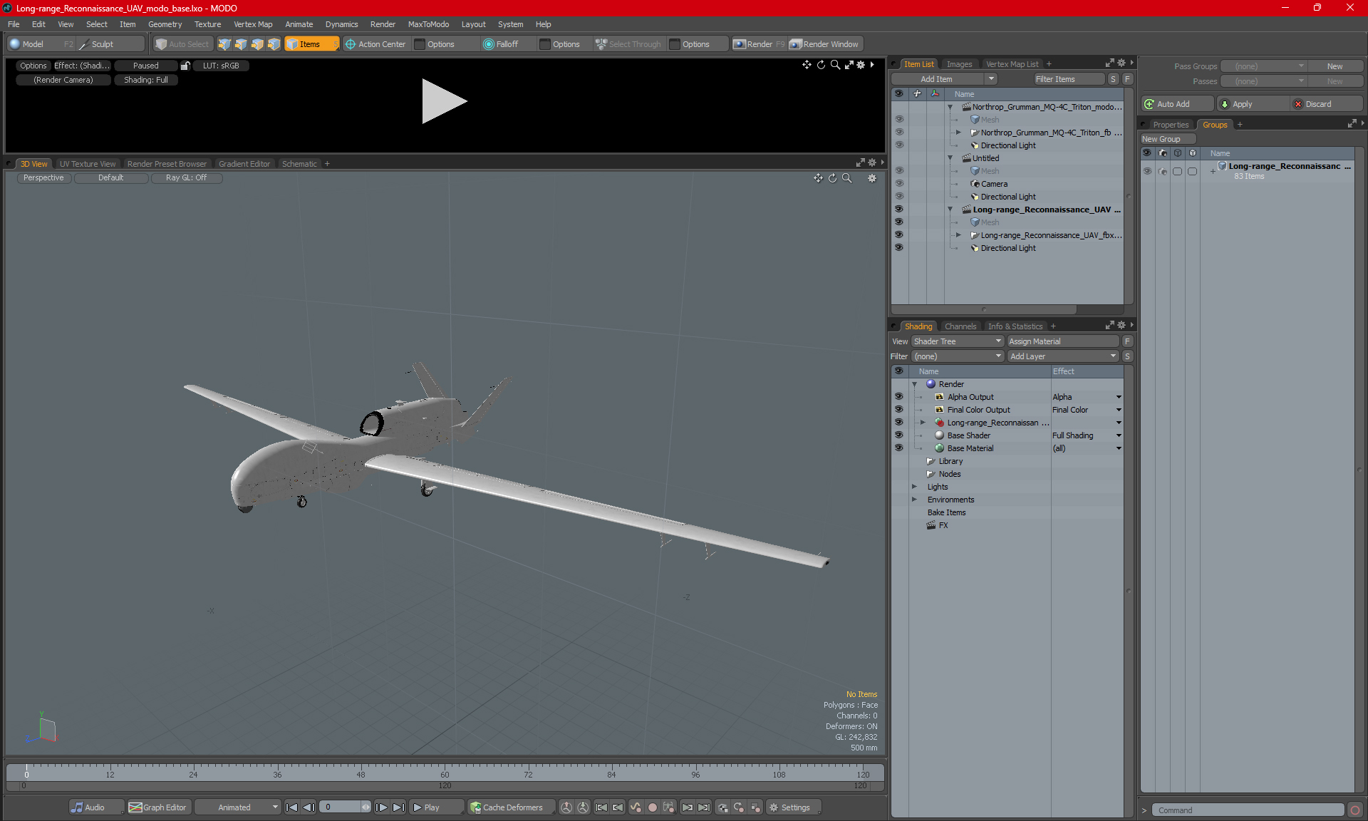 Long-range Reconnaissance UAV 3D model