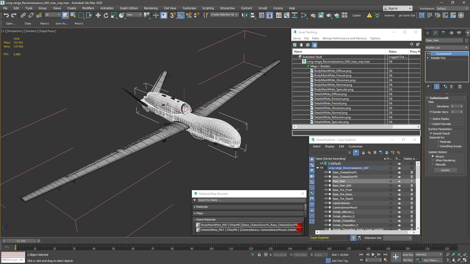 Long-range Reconnaissance UAV 3D model