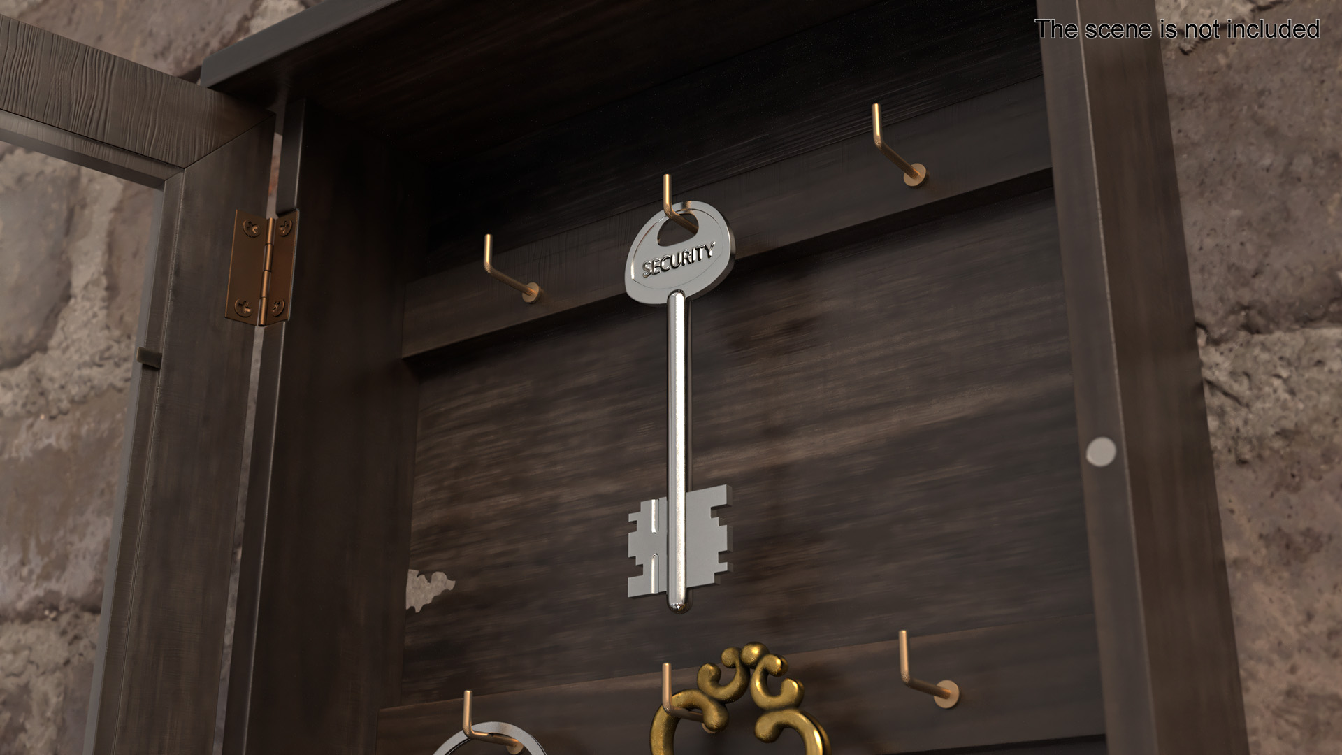 3D Door Lock Key model