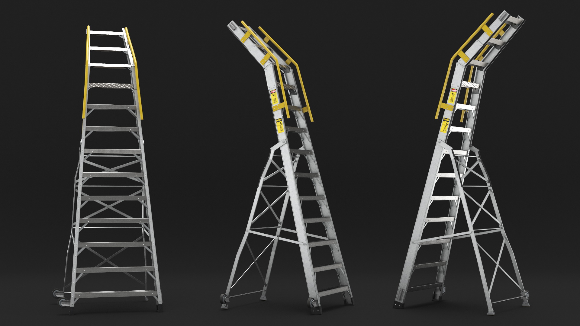 3D model Aircraft Pylon Ladder with Airplane