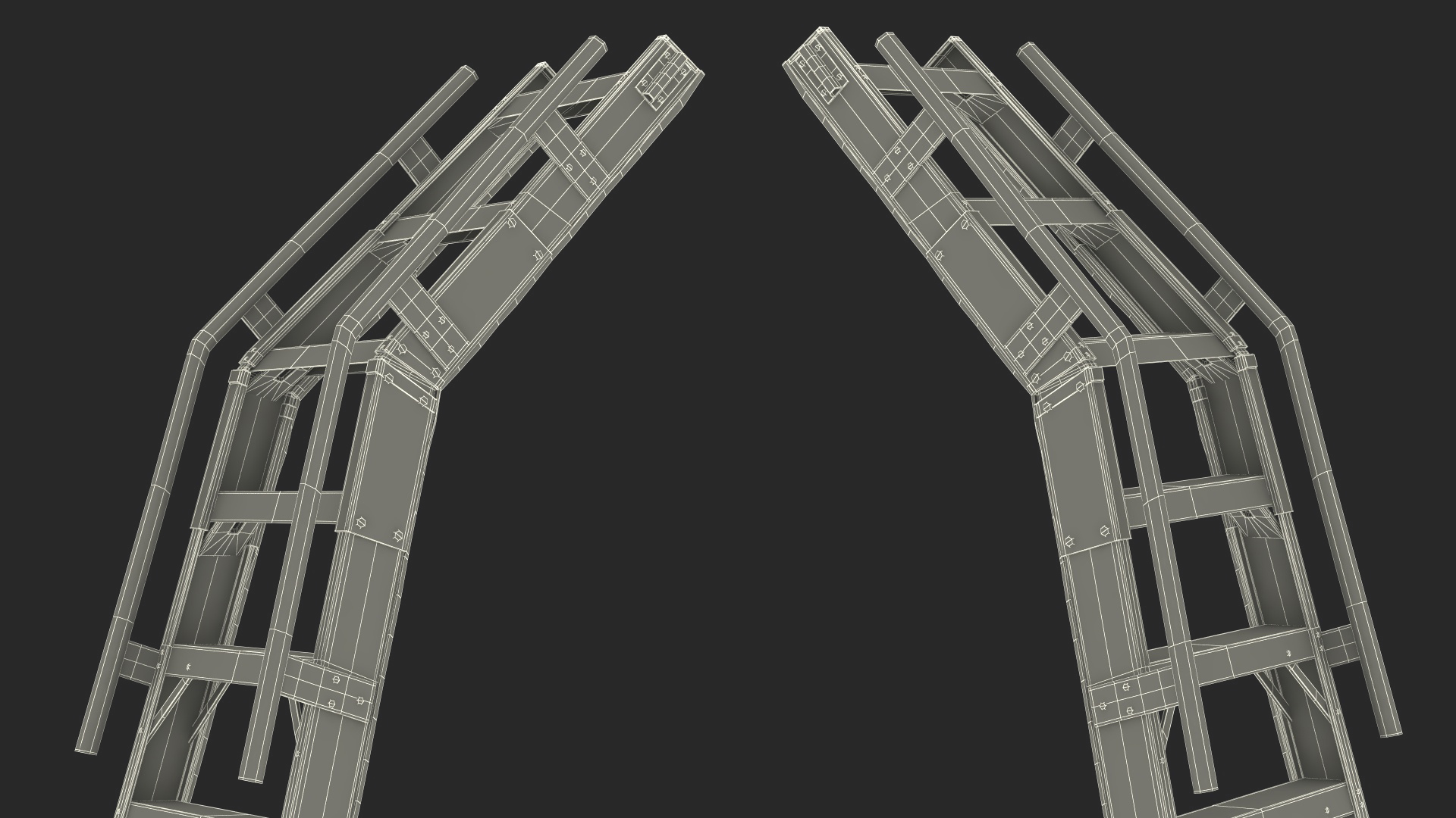 3D model Aircraft Pylon Ladder with Airplane