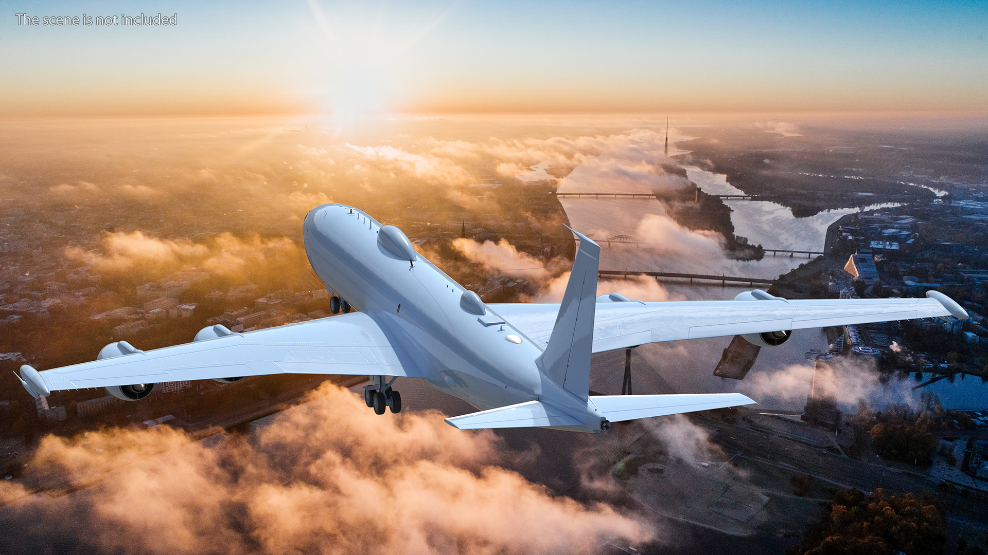 3D model Aircraft Pylon Ladder with Airplane