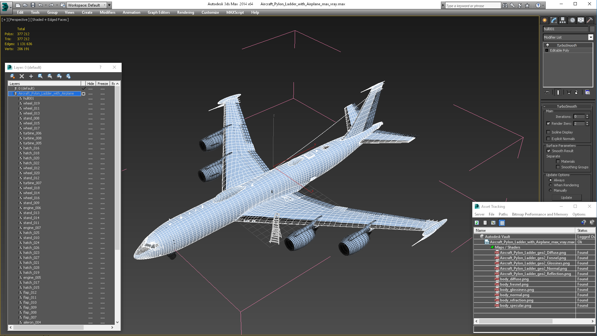 3D model Aircraft Pylon Ladder with Airplane