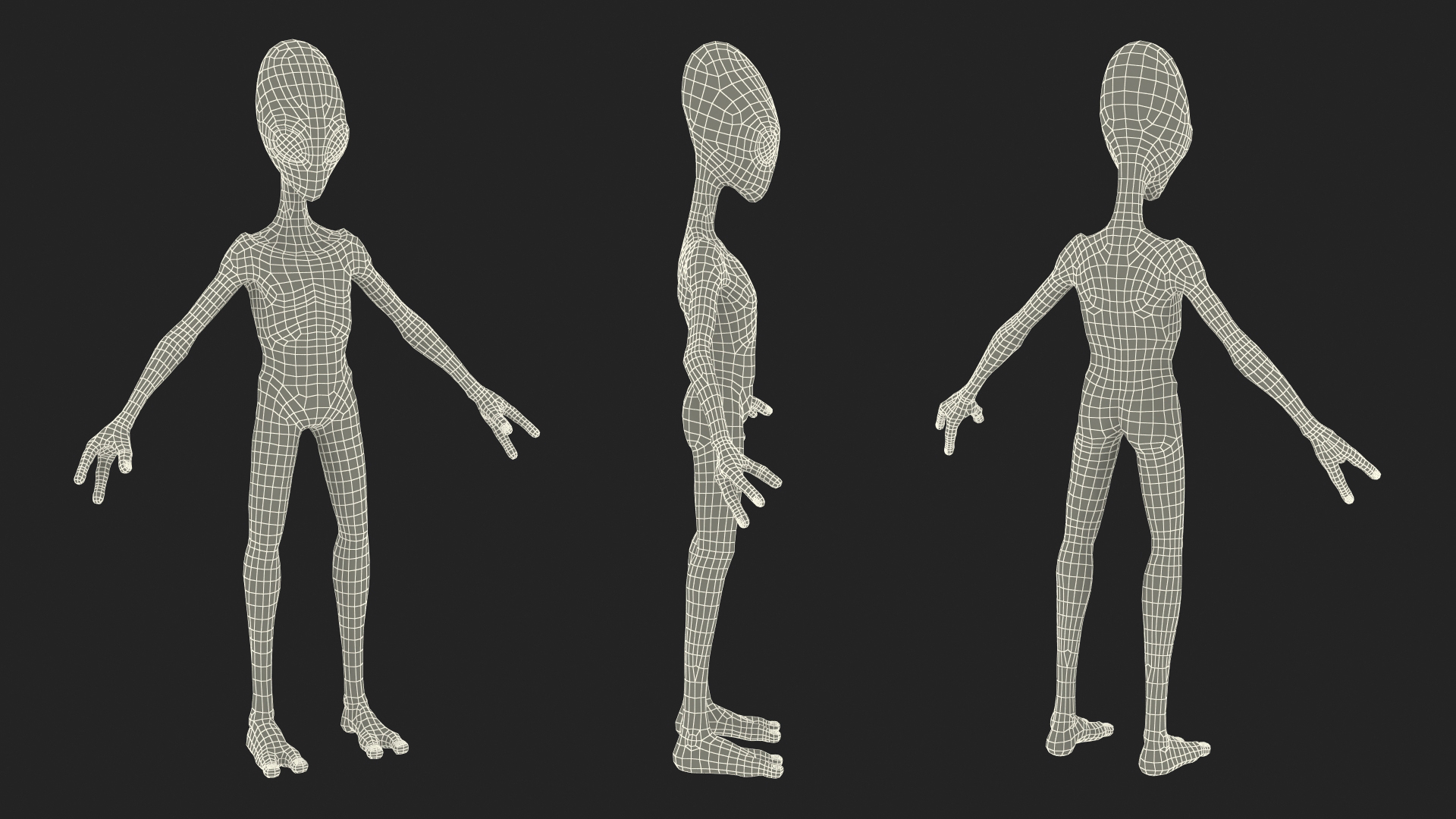 Extraterrestrial Alien T Pose 3D model