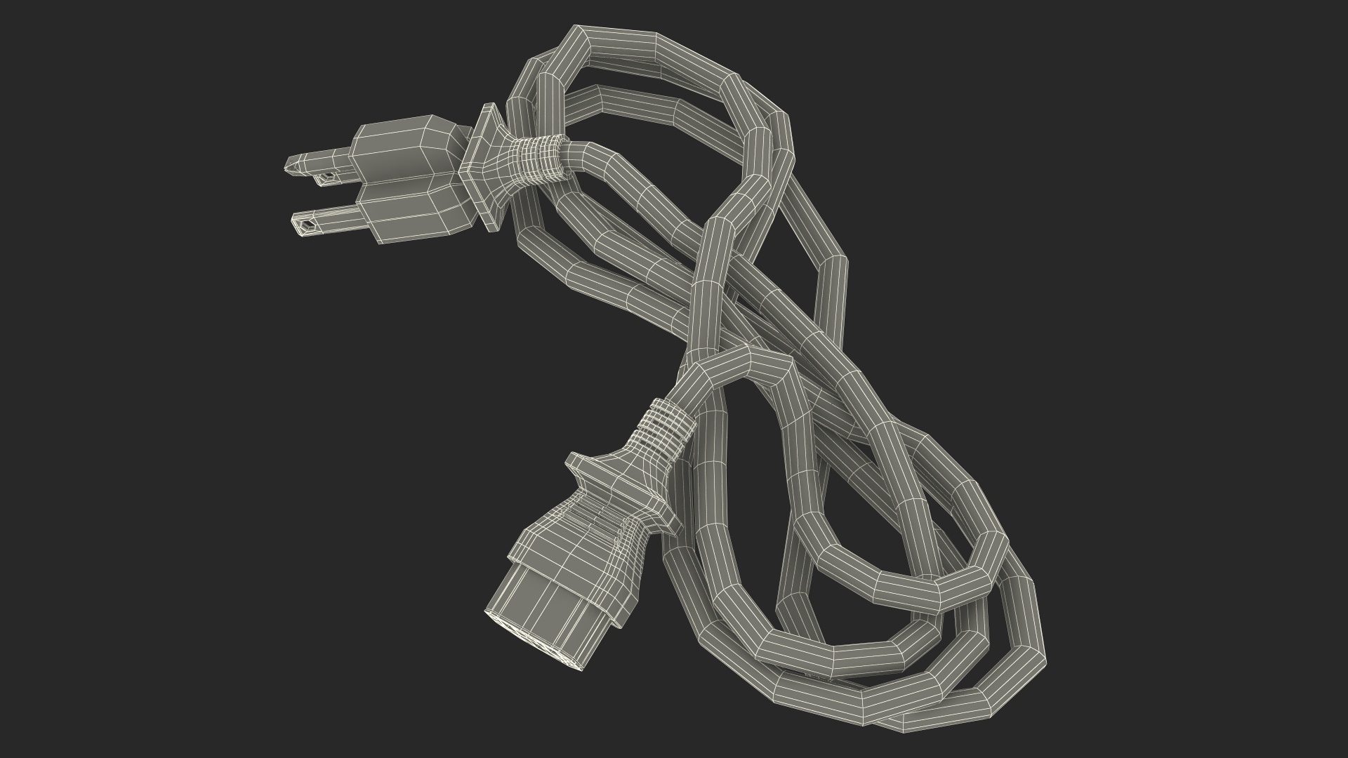 3D Power Cord with Electrical Plug