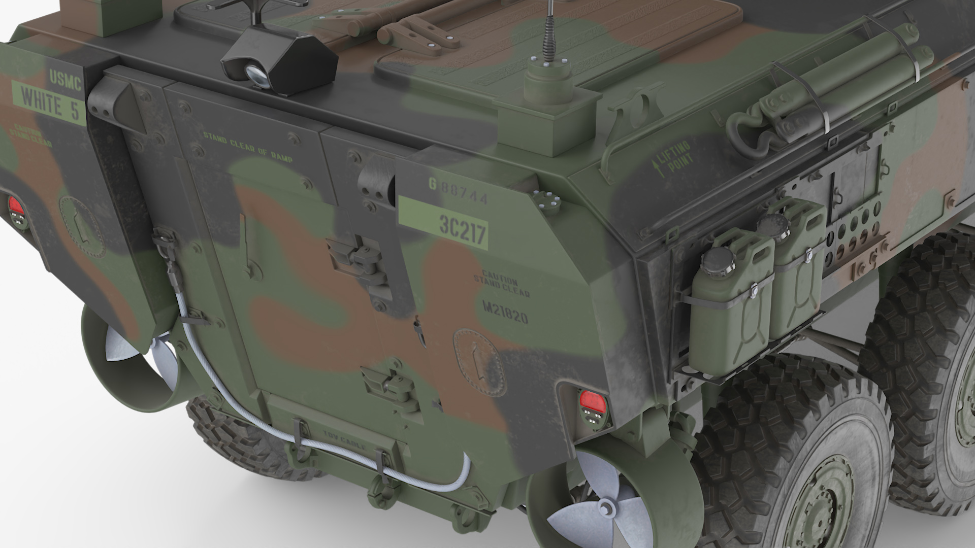 3D US Amphibious Combat Vehicle ACV with 30mm Gun Rigged model