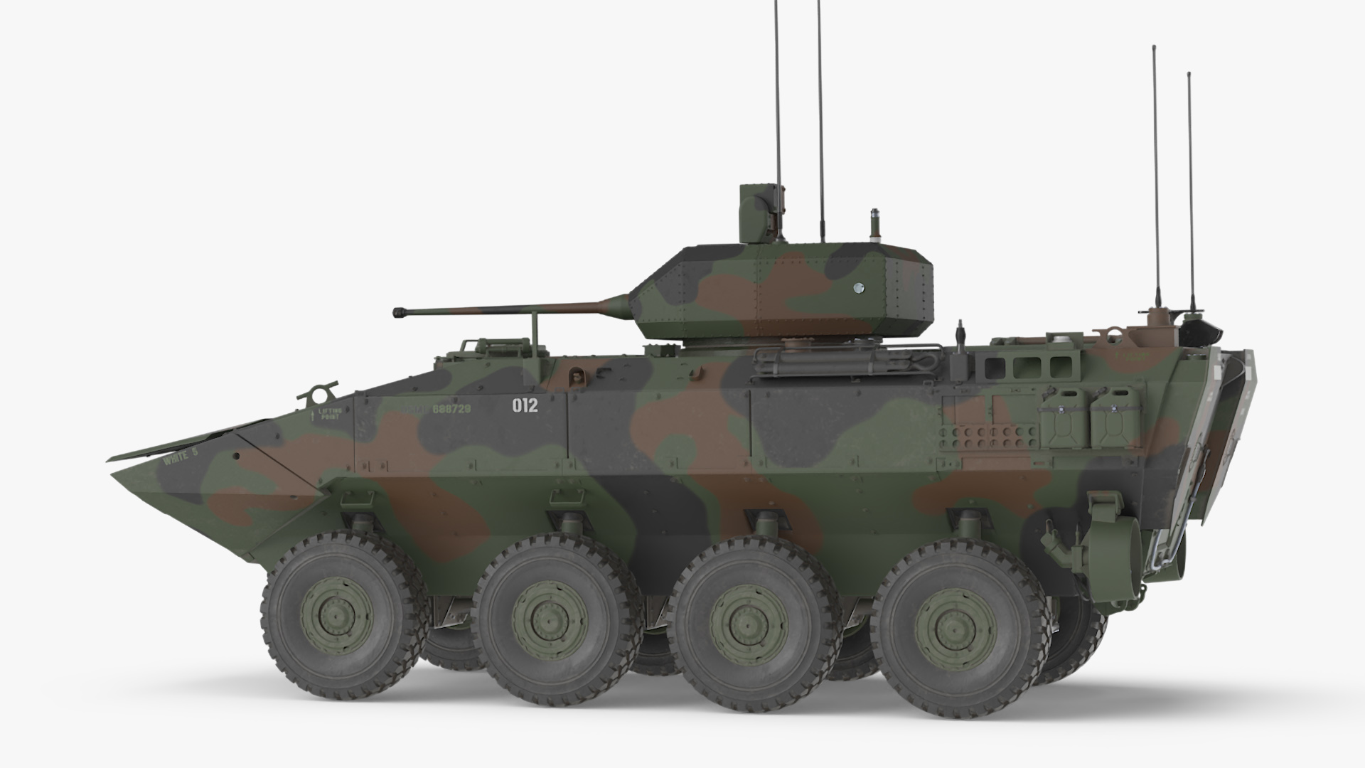 3D US Amphibious Combat Vehicle ACV with 30mm Gun Rigged model
