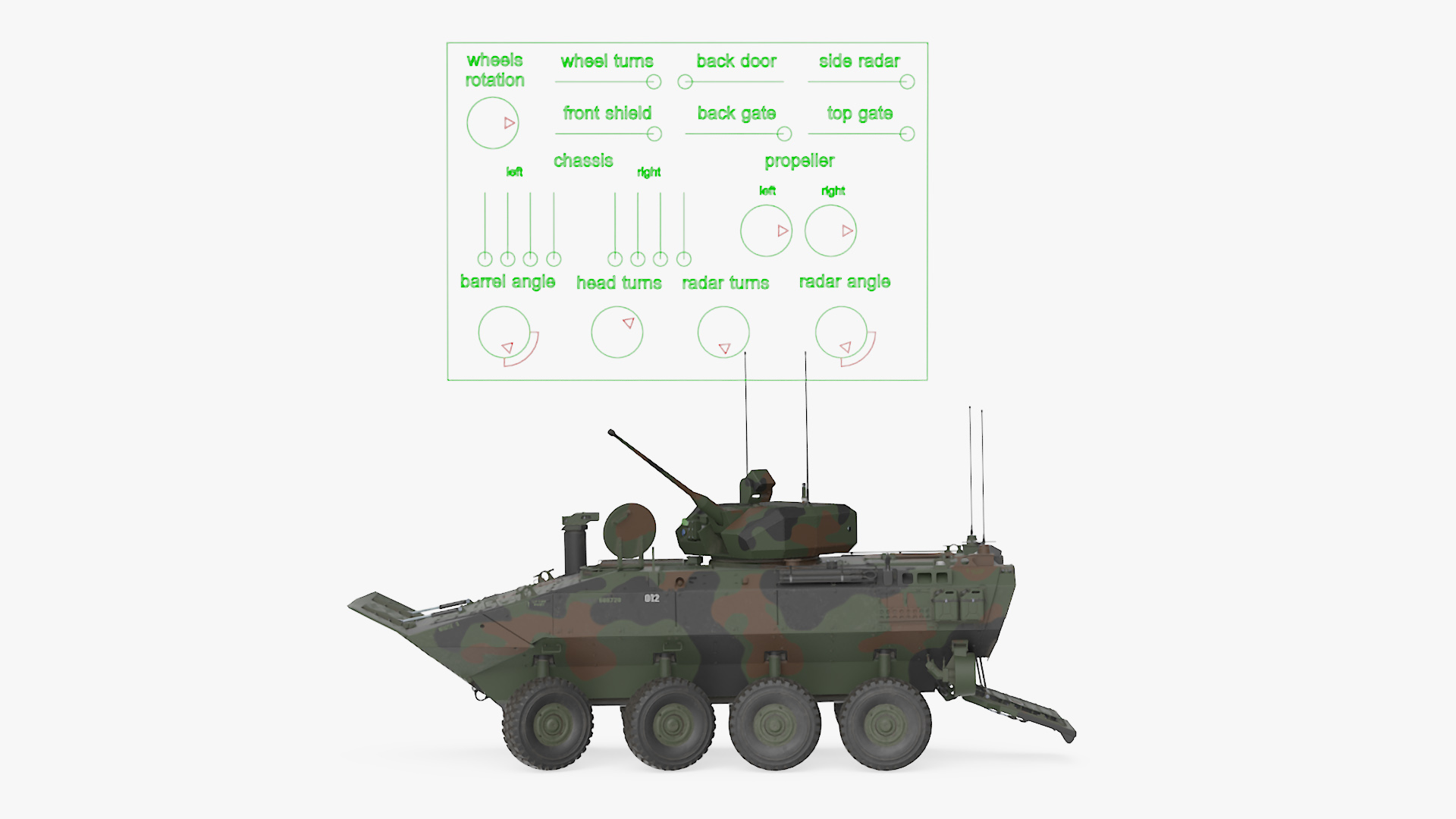 3D US Amphibious Combat Vehicle ACV with 30mm Gun Rigged model