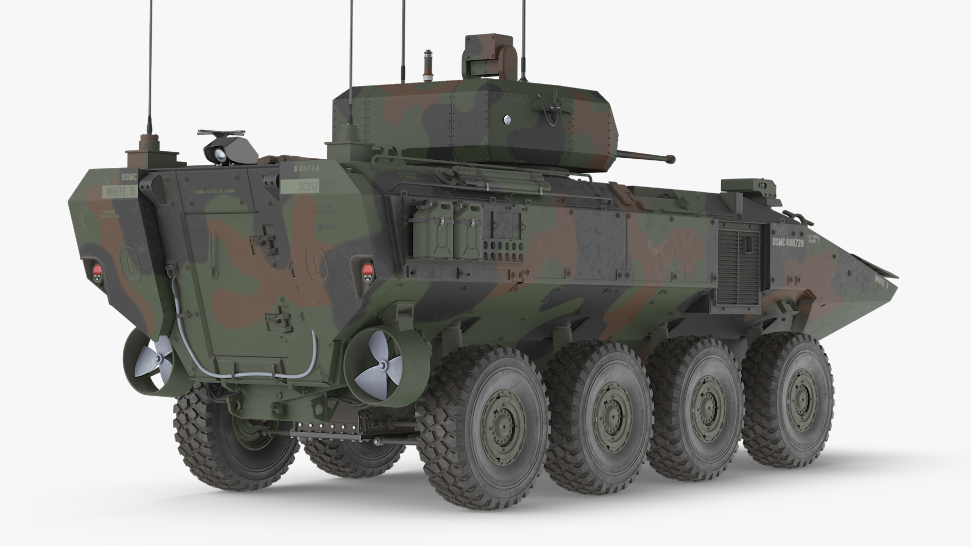 3D US Amphibious Combat Vehicle ACV with 30mm Gun Rigged model