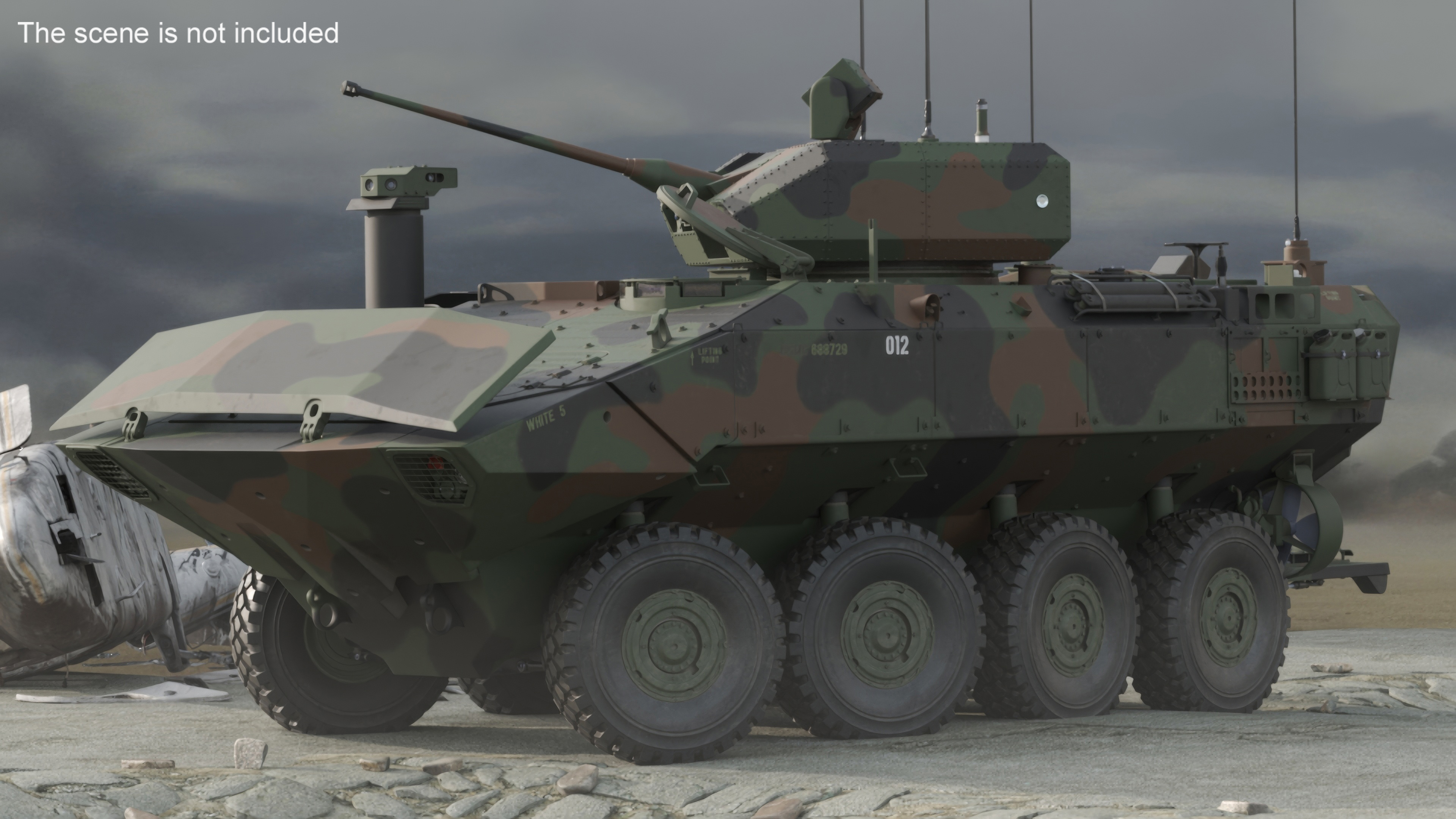3D US Amphibious Combat Vehicle ACV with 30mm Gun Rigged model