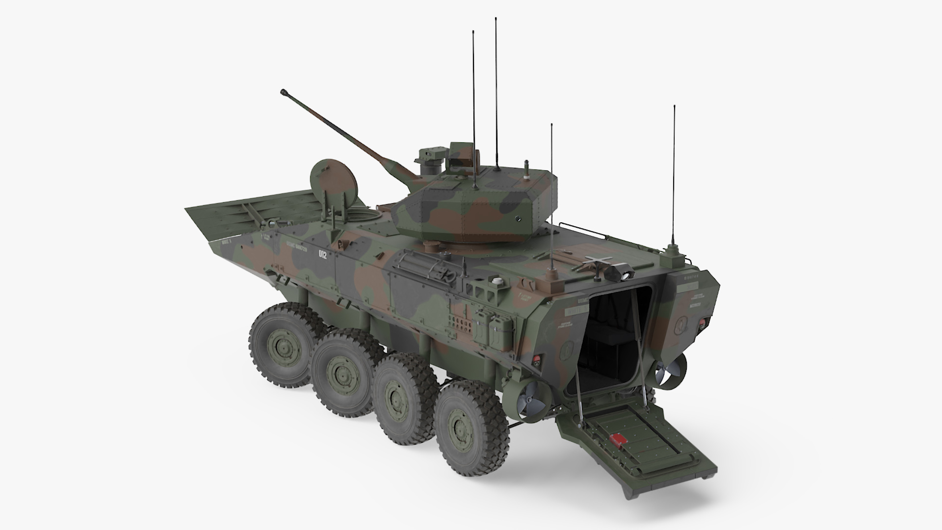 3D US Amphibious Combat Vehicle ACV with 30mm Gun Rigged model