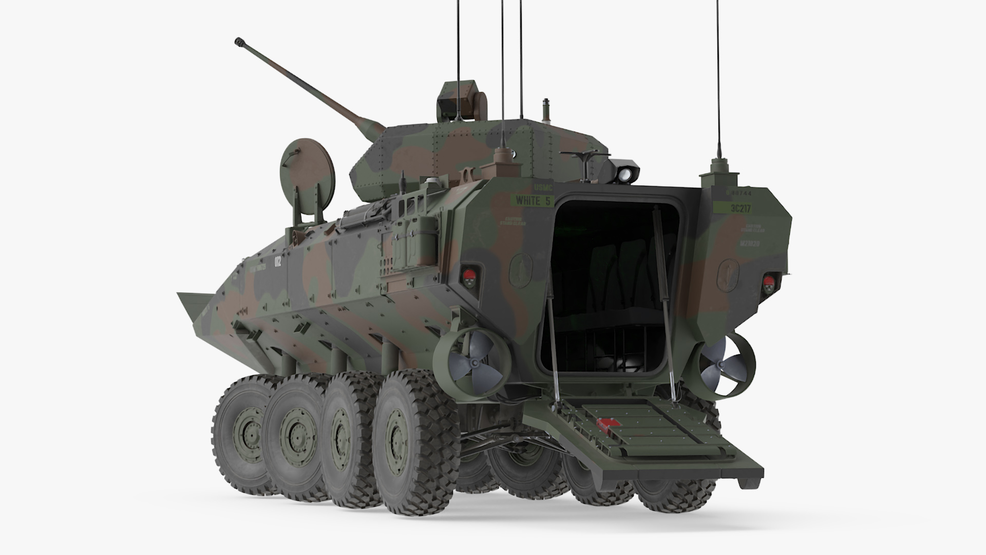 3D US Amphibious Combat Vehicle ACV with 30mm Gun Rigged model