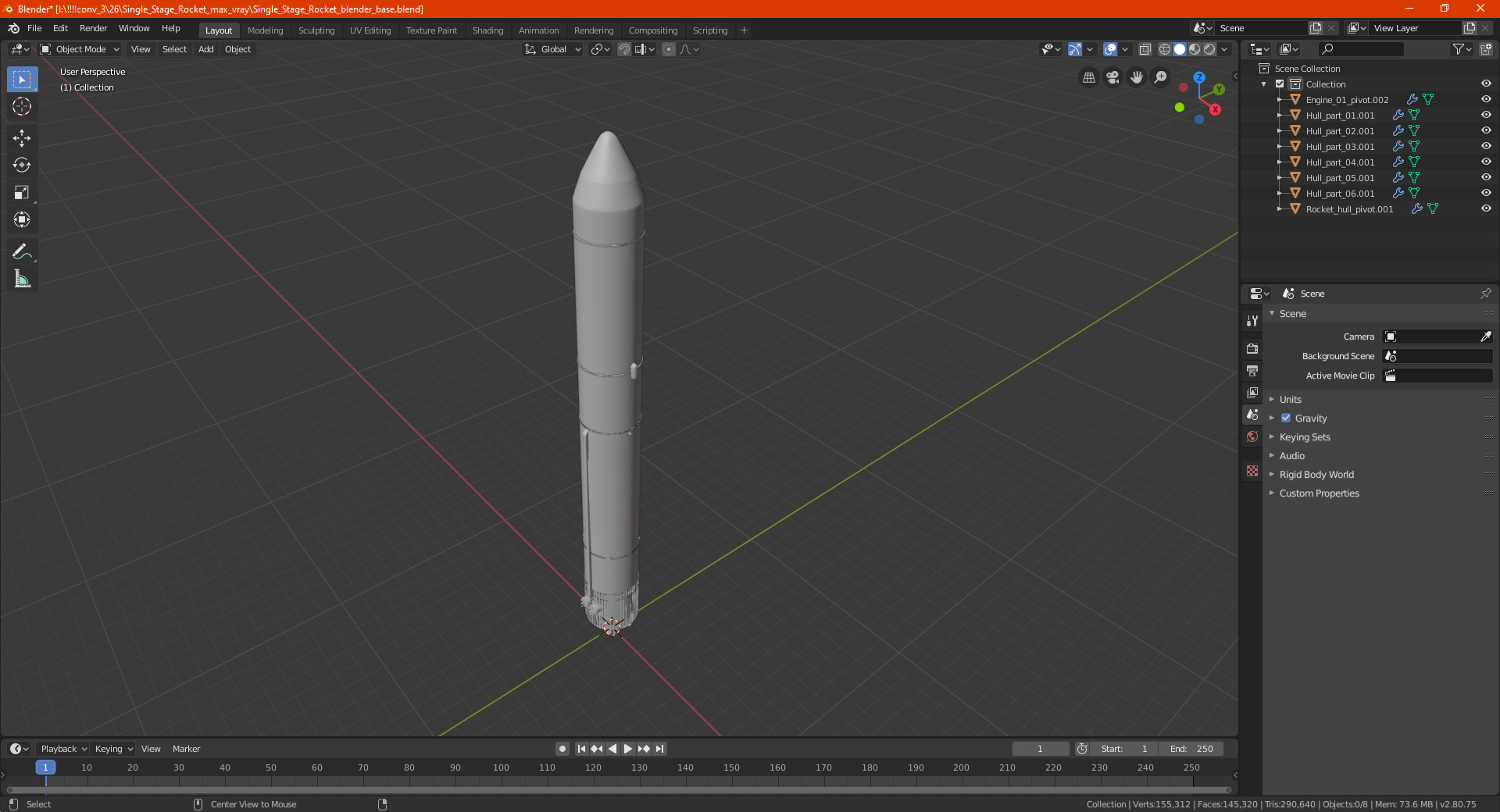 Single Stage Rocket 3D model