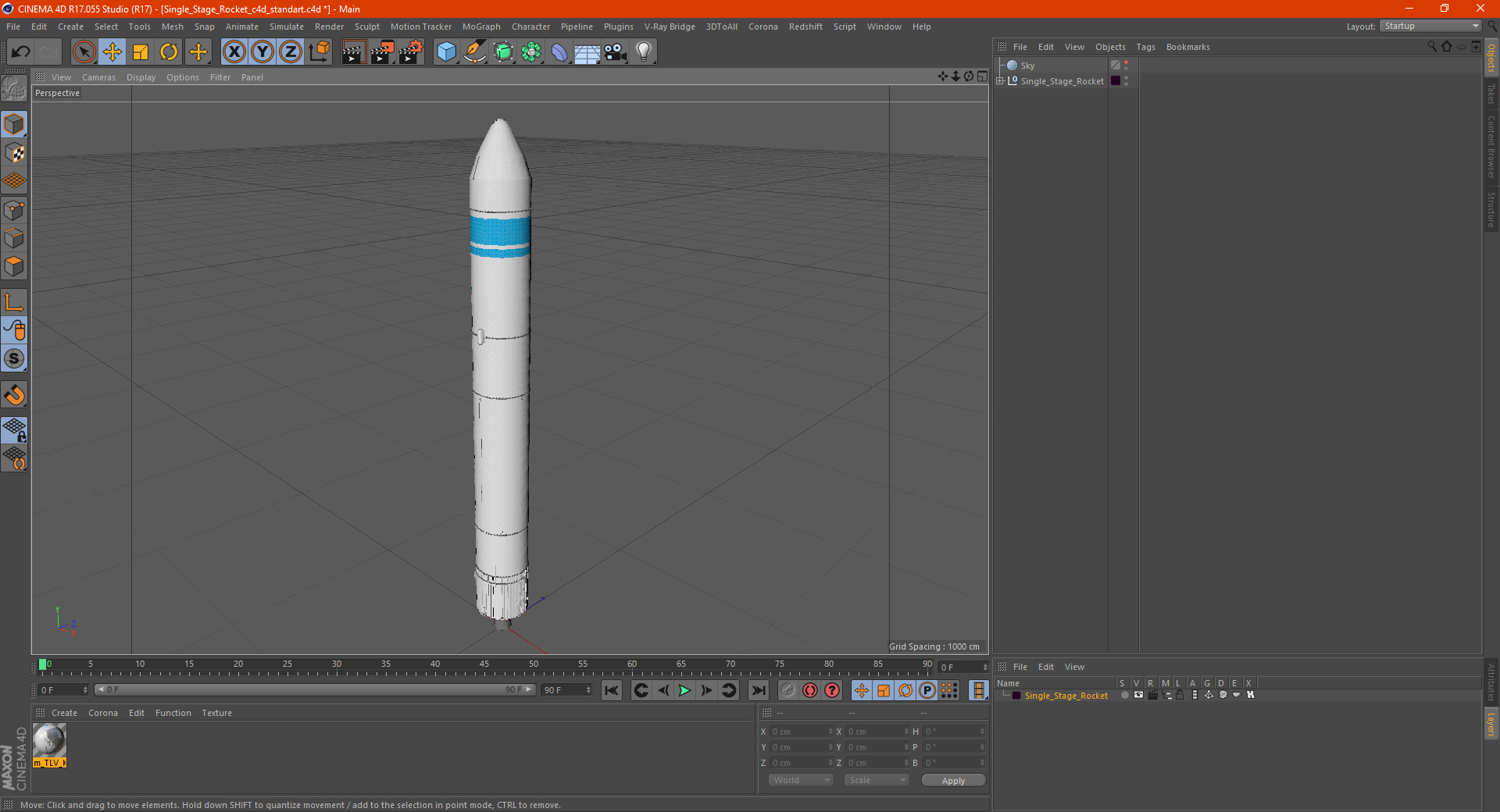 Single Stage Rocket 3D model