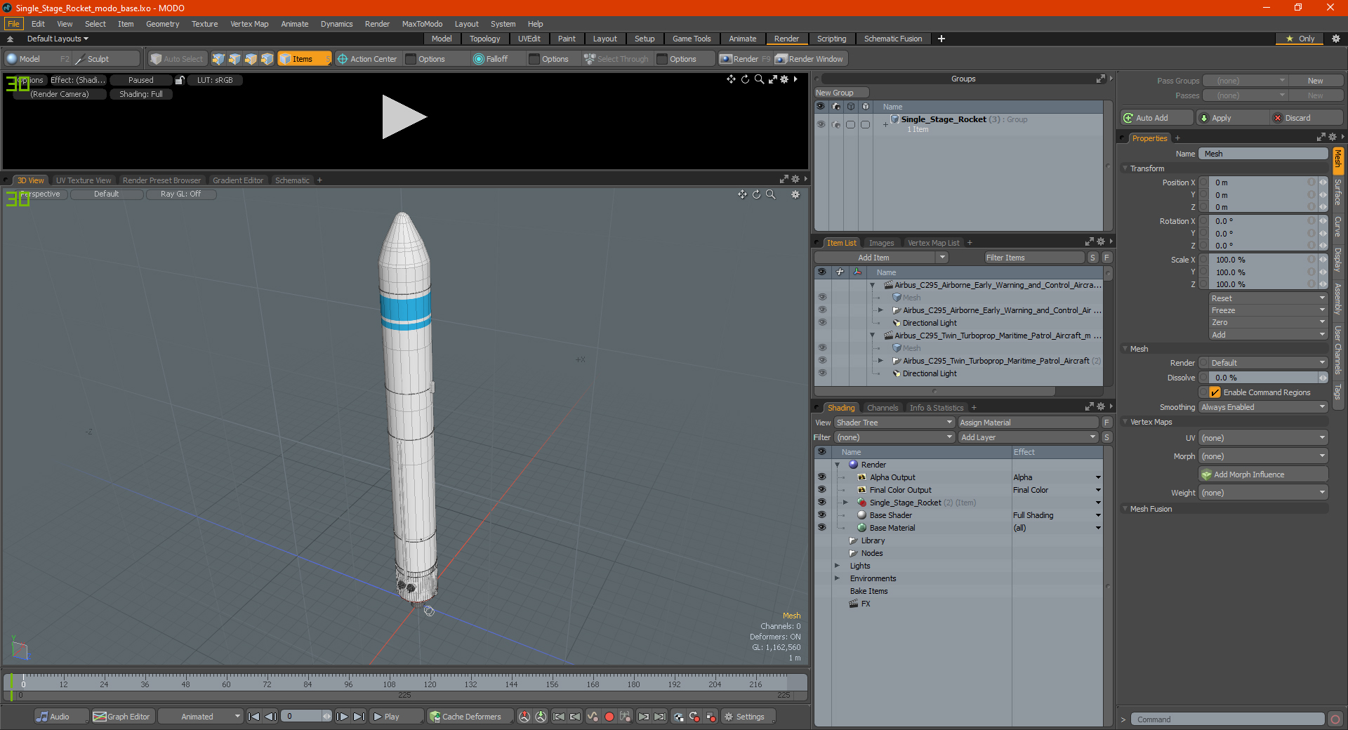 Single Stage Rocket 3D model
