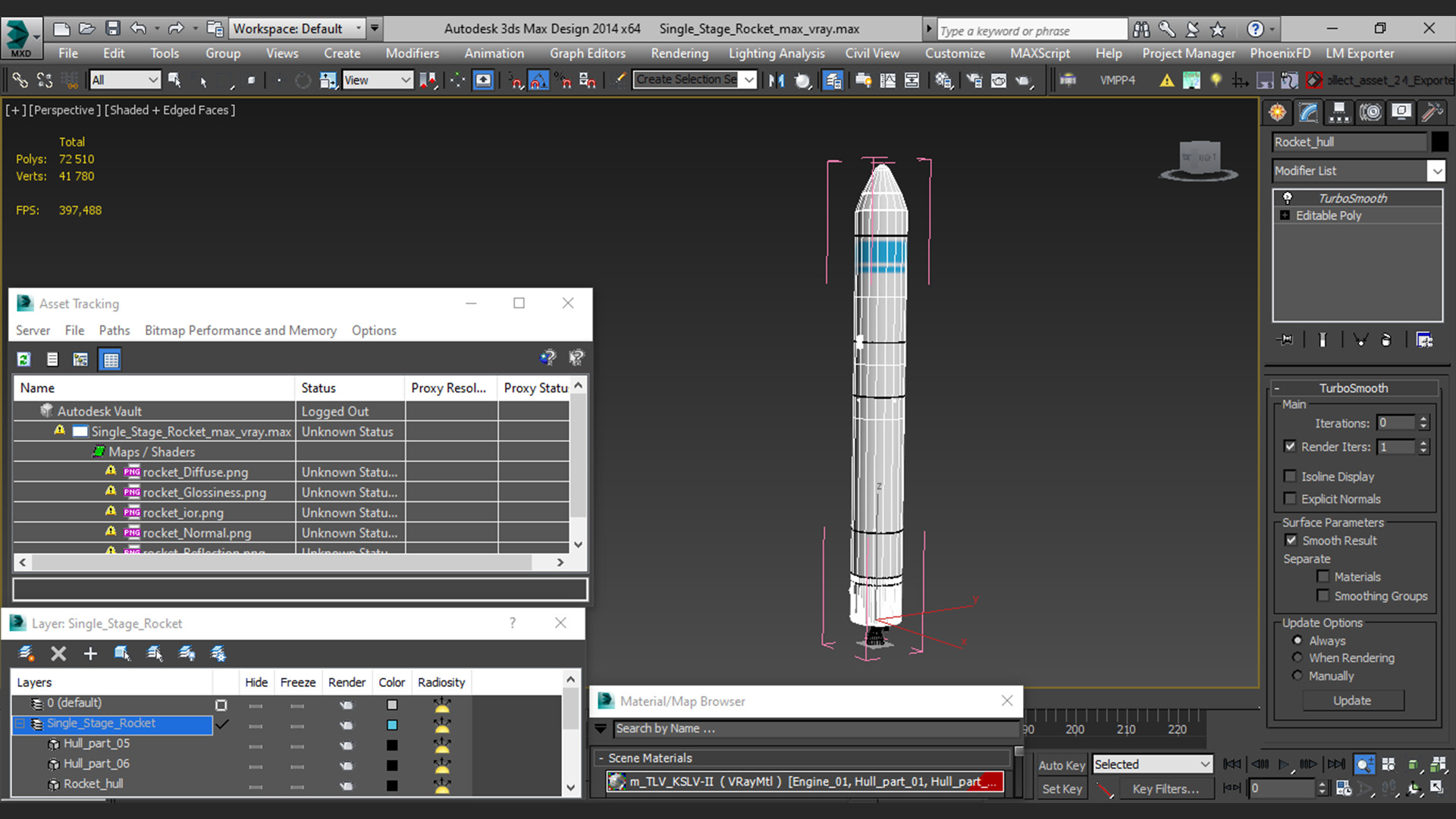 Single Stage Rocket 3D model