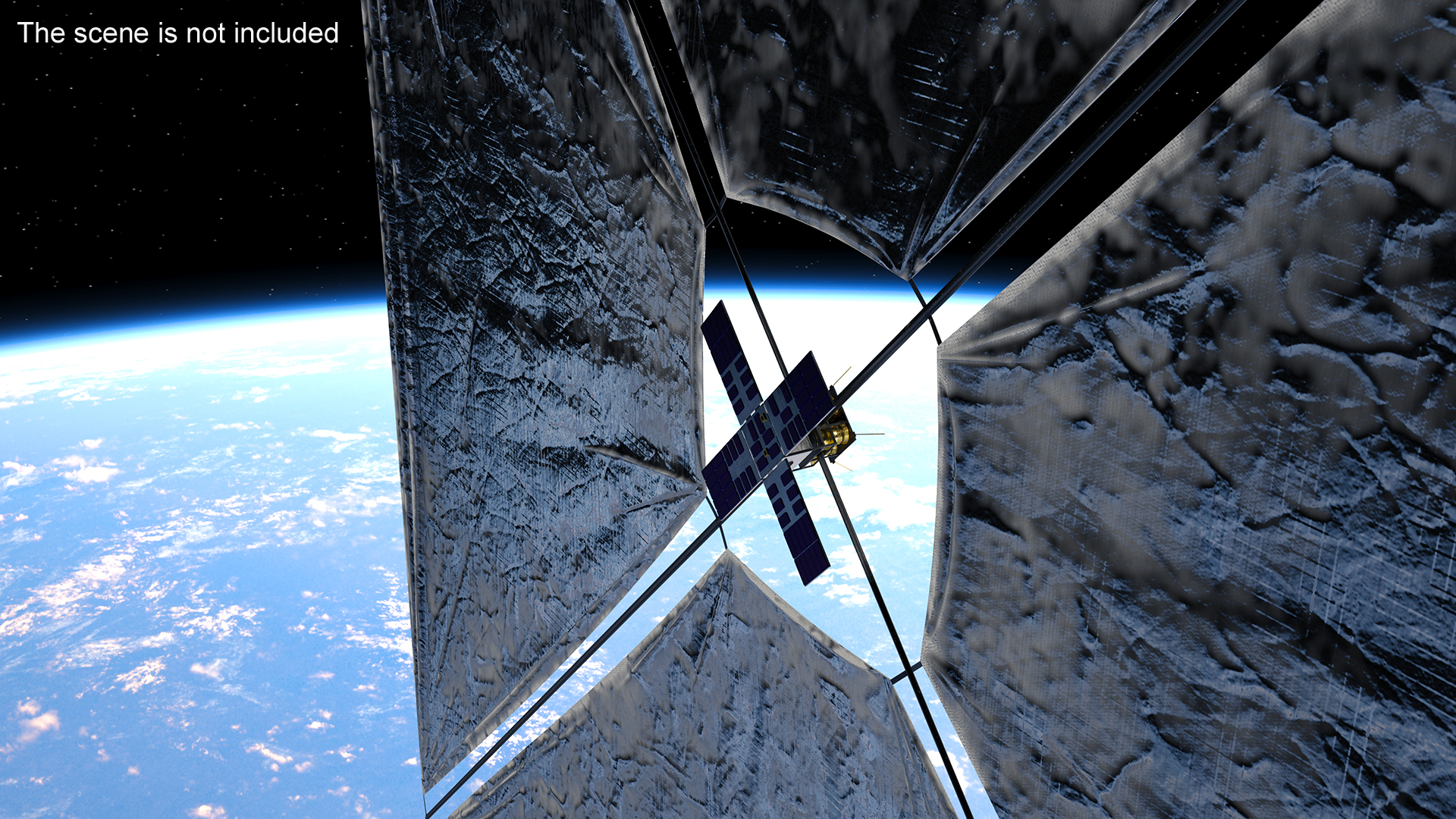 3D model Satellite with Solar Sail
