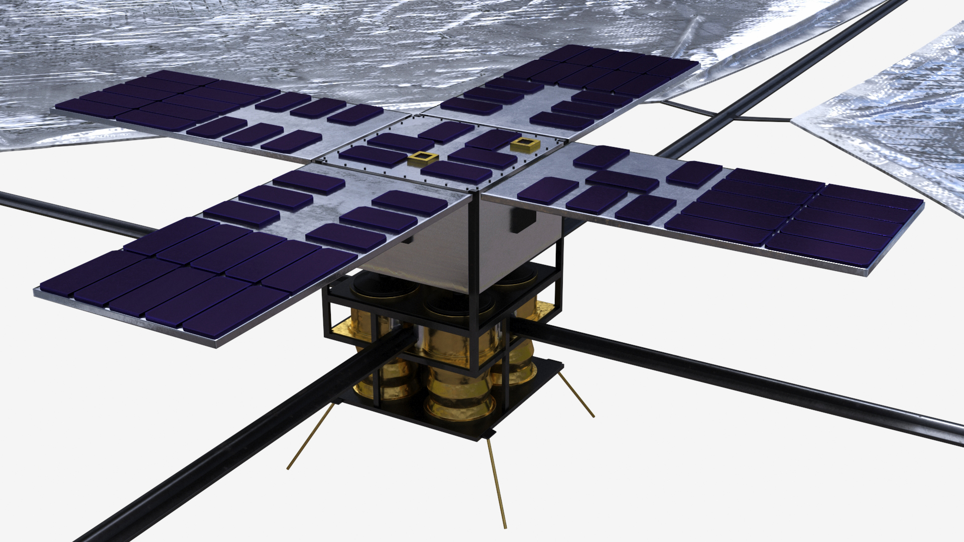 3D model Satellite with Solar Sail