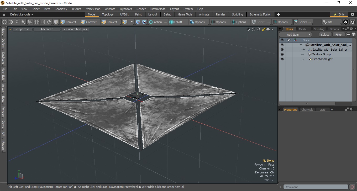 3D model Satellite with Solar Sail