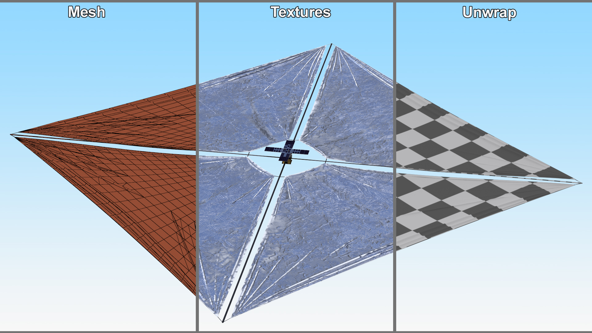 3D model Satellite with Solar Sail