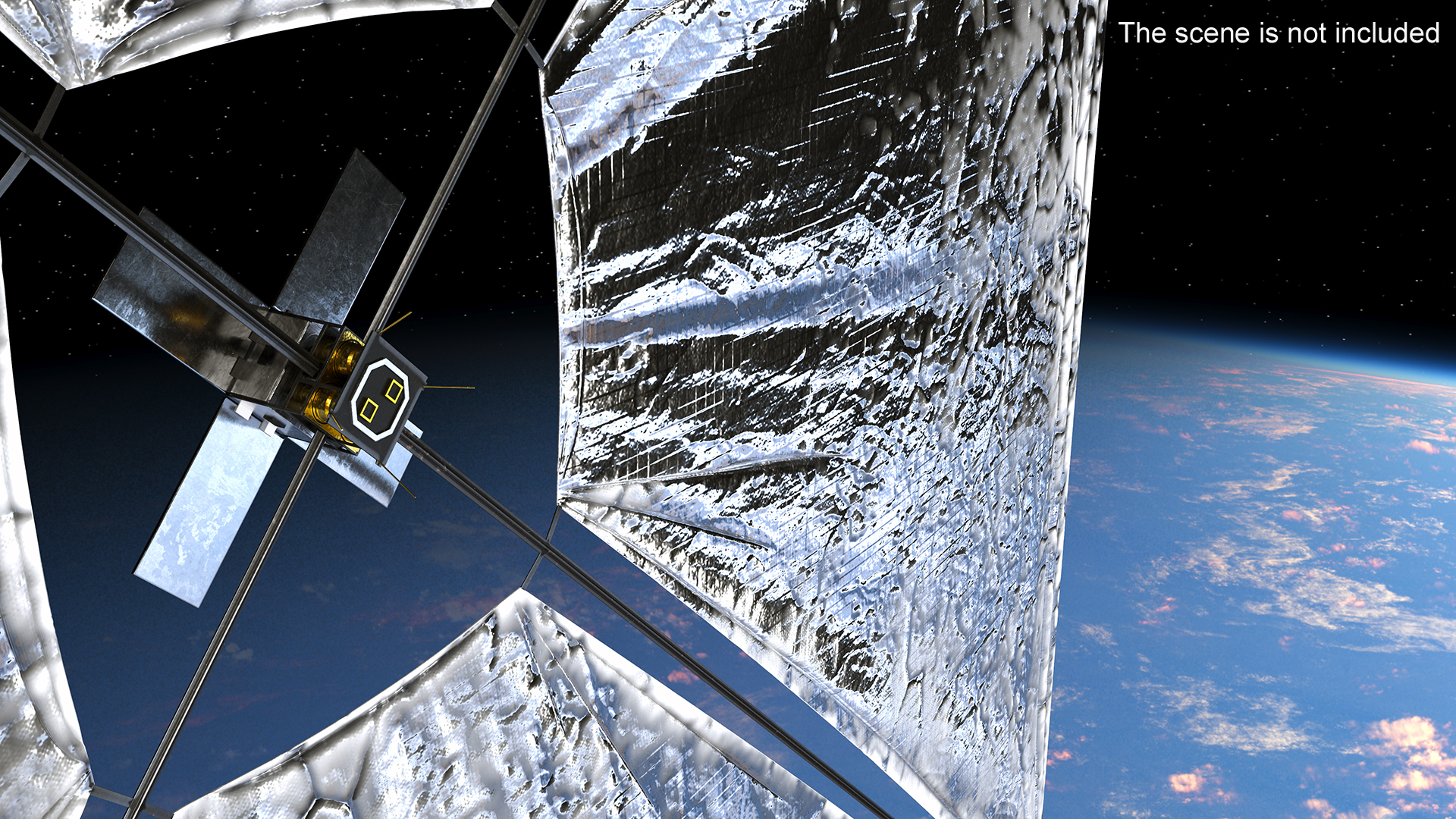 3D model Satellite with Solar Sail