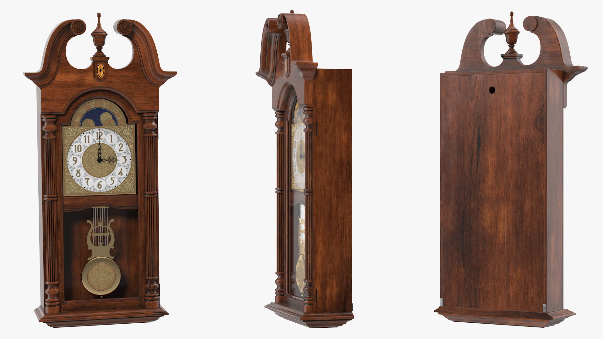 3D Howard Miller 620-226 Pendulum Wall Clock