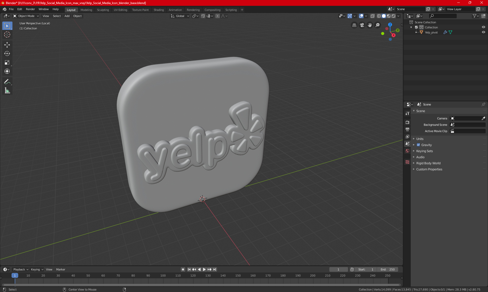 Yelp Social Media Icon 3D