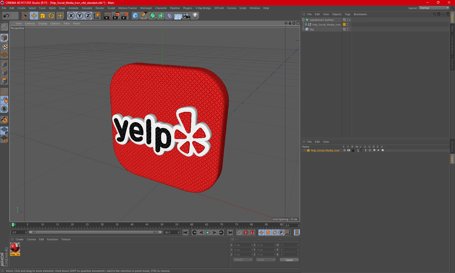 Yelp Social Media Icon 3D