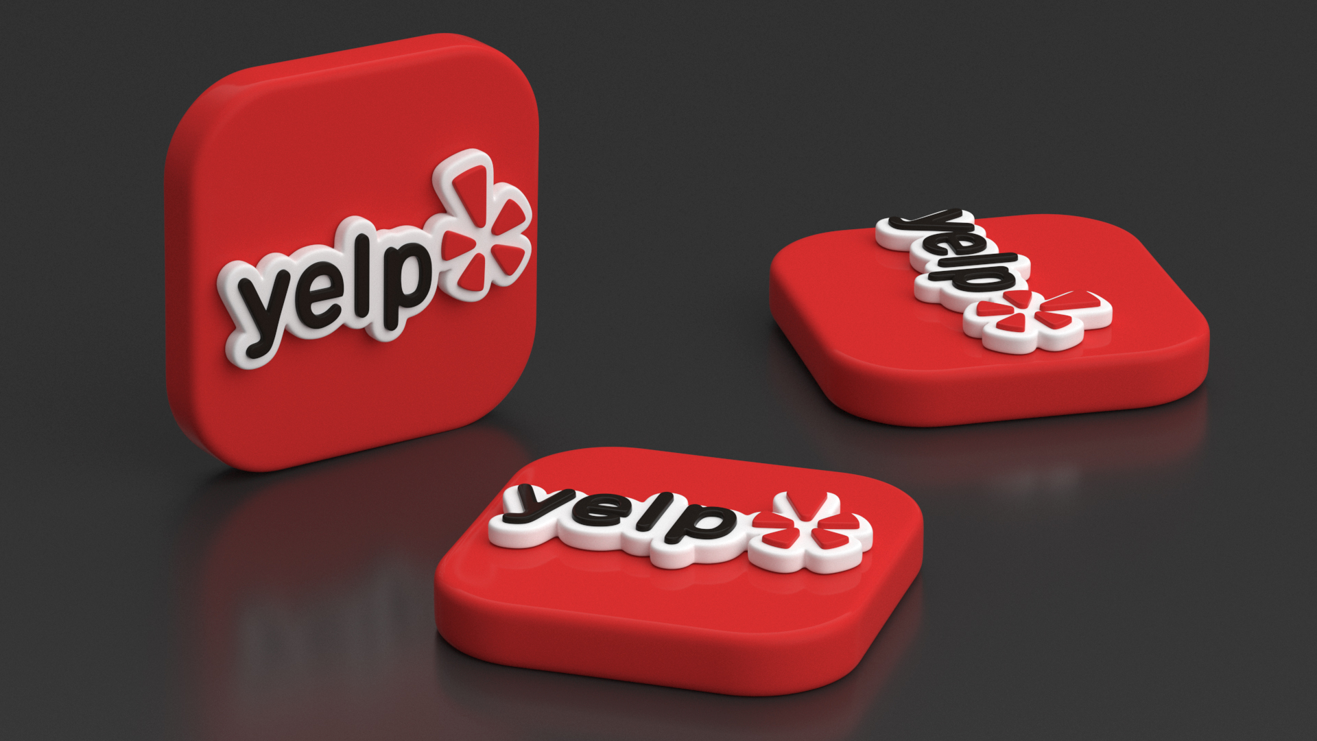 Yelp Social Media Icon 3D