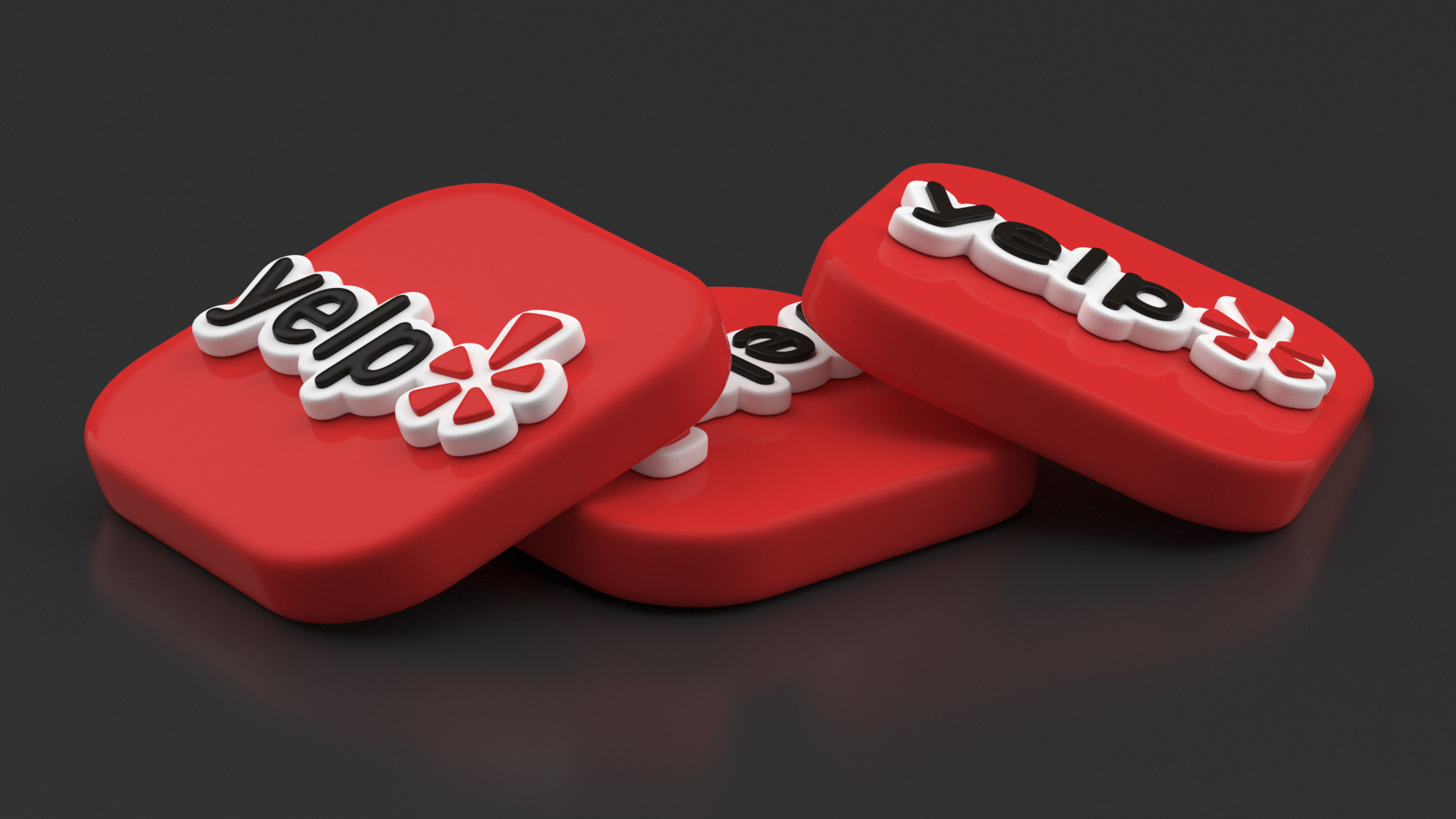 Yelp Social Media Icon 3D