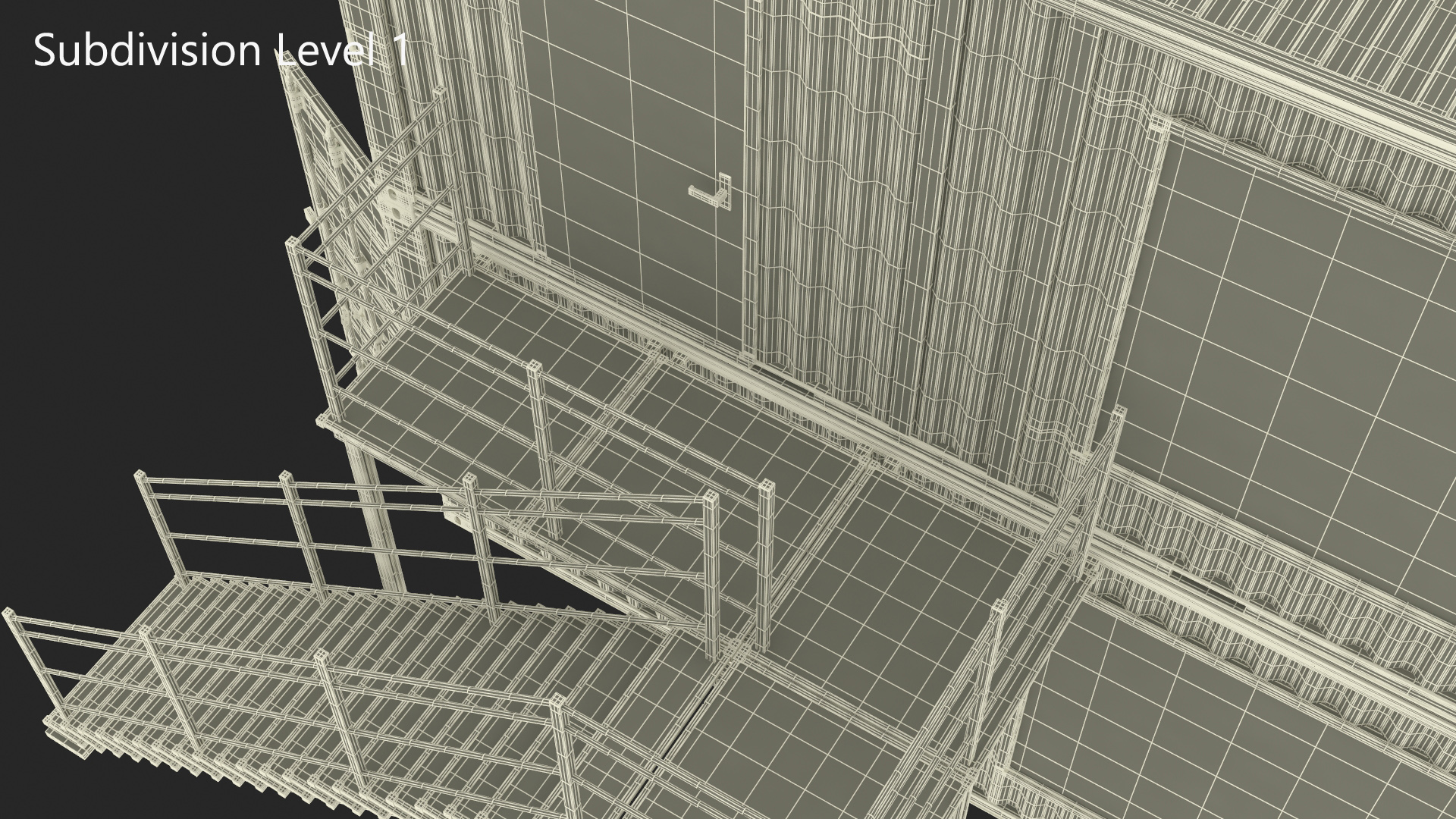3D Double Storey Black Container Building model