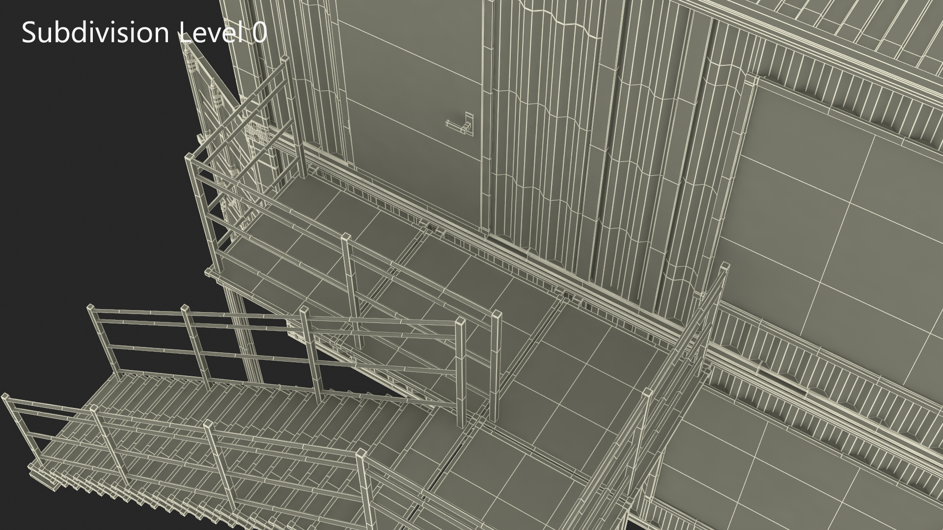 3D Double Storey Black Container Building model