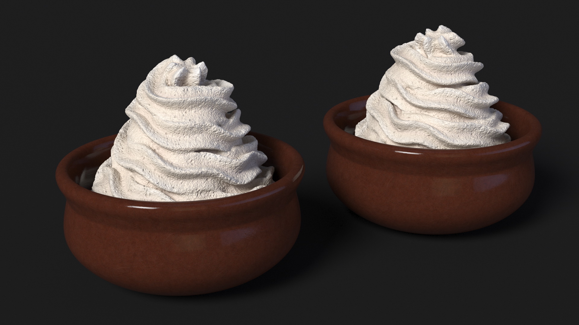 Vanilla Whipped Cream in Bowl 3D model