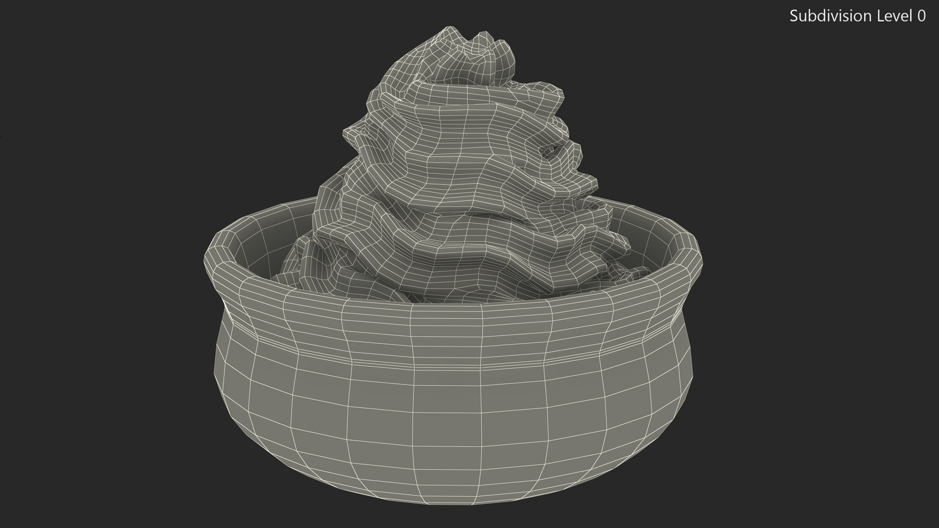 Vanilla Whipped Cream in Bowl 3D model