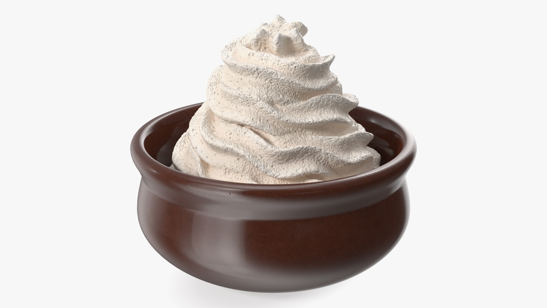 Vanilla Whipped Cream in Bowl 3D model