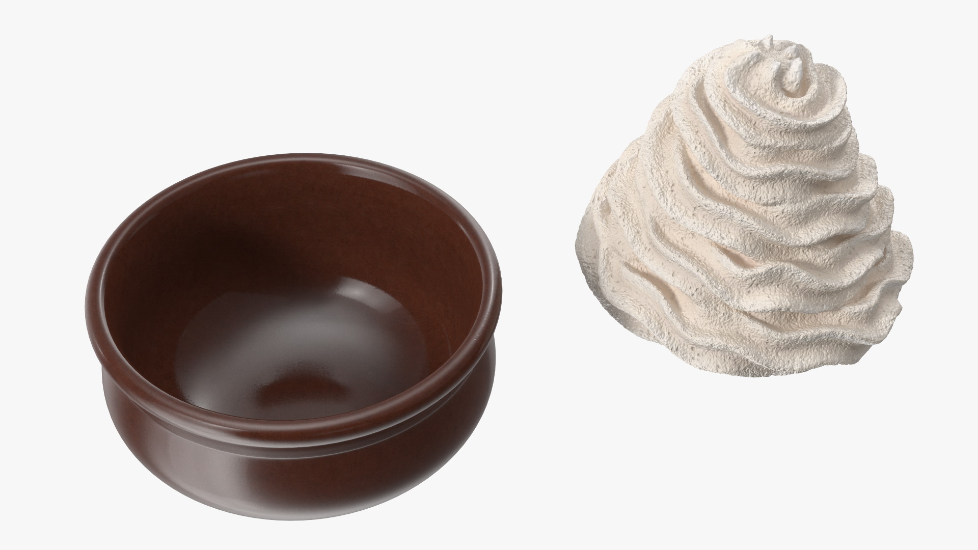 Vanilla Whipped Cream in Bowl 3D model