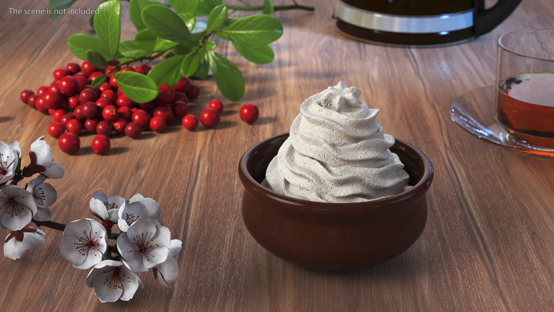 Vanilla Whipped Cream in Bowl 3D model