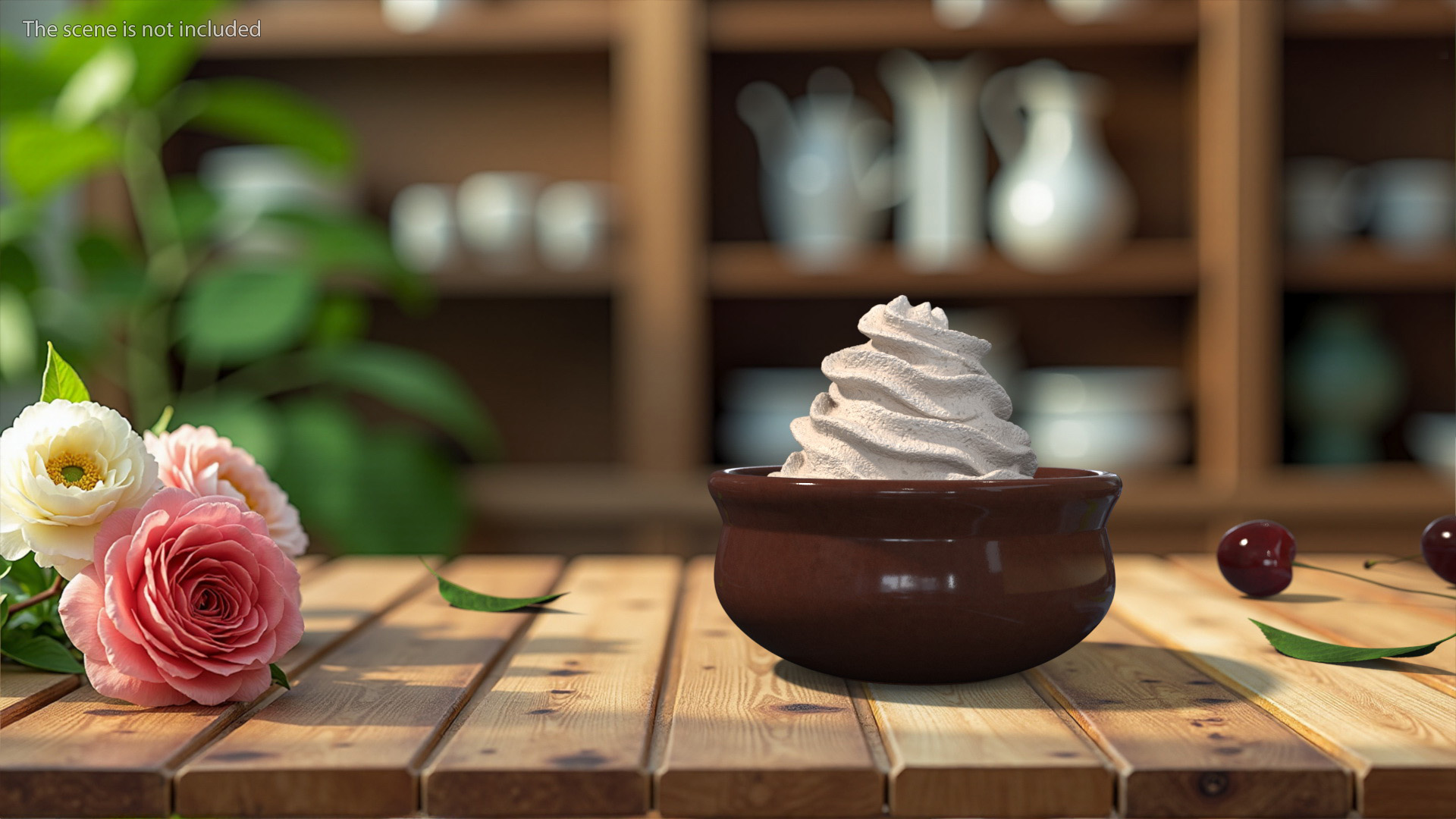 Vanilla Whipped Cream in Bowl 3D model