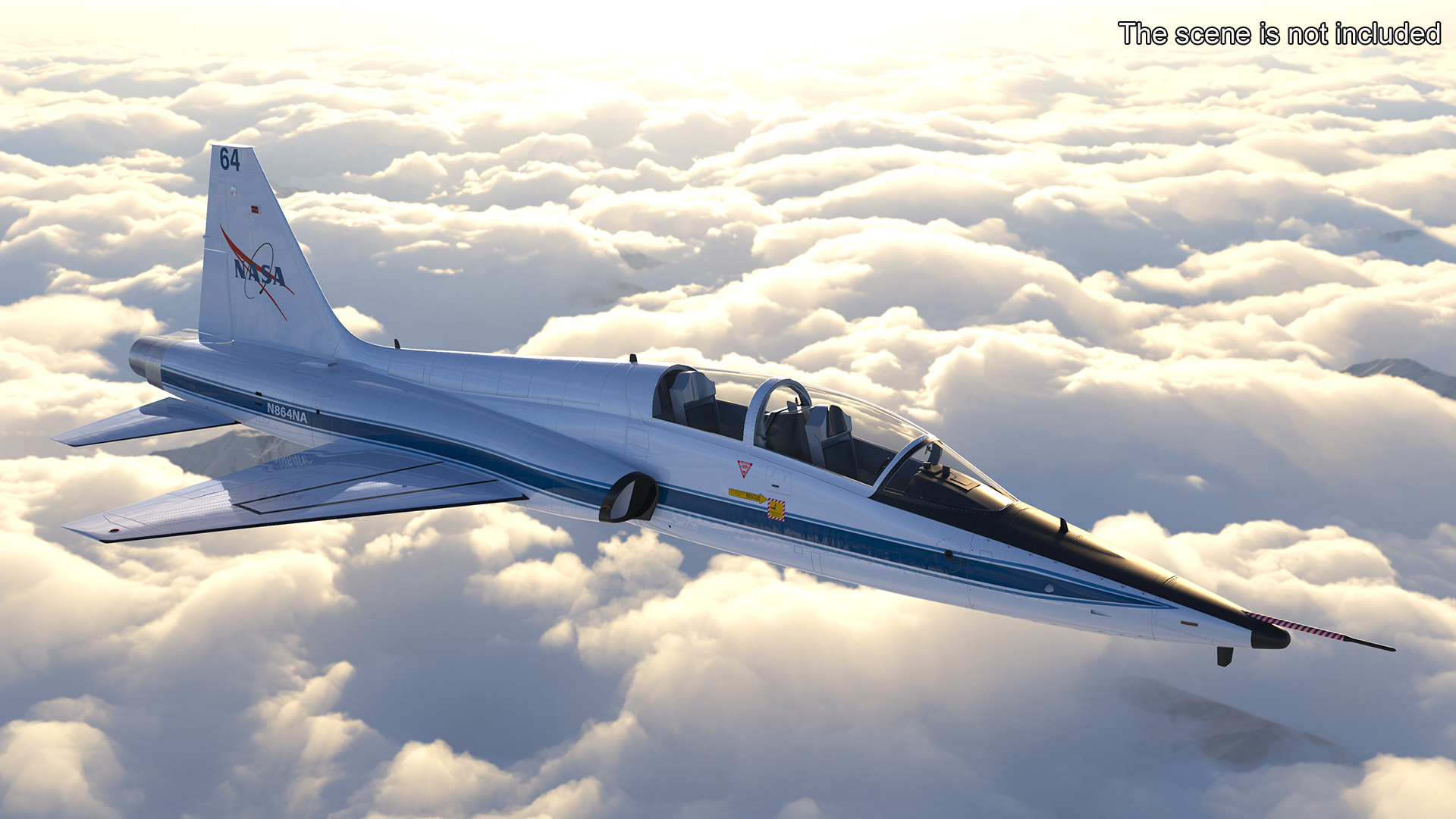 T-38 Talon NASA Trainer Jet White Simple Interior 3D model