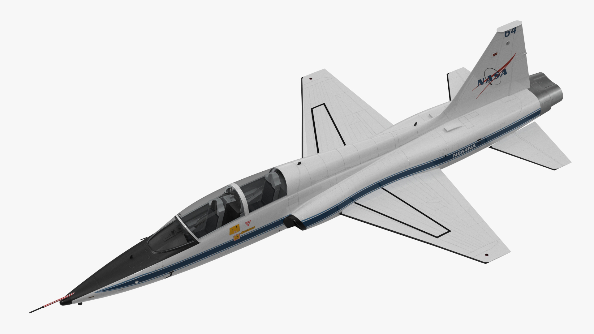 T-38 Talon NASA Trainer Jet White Simple Interior 3D model
