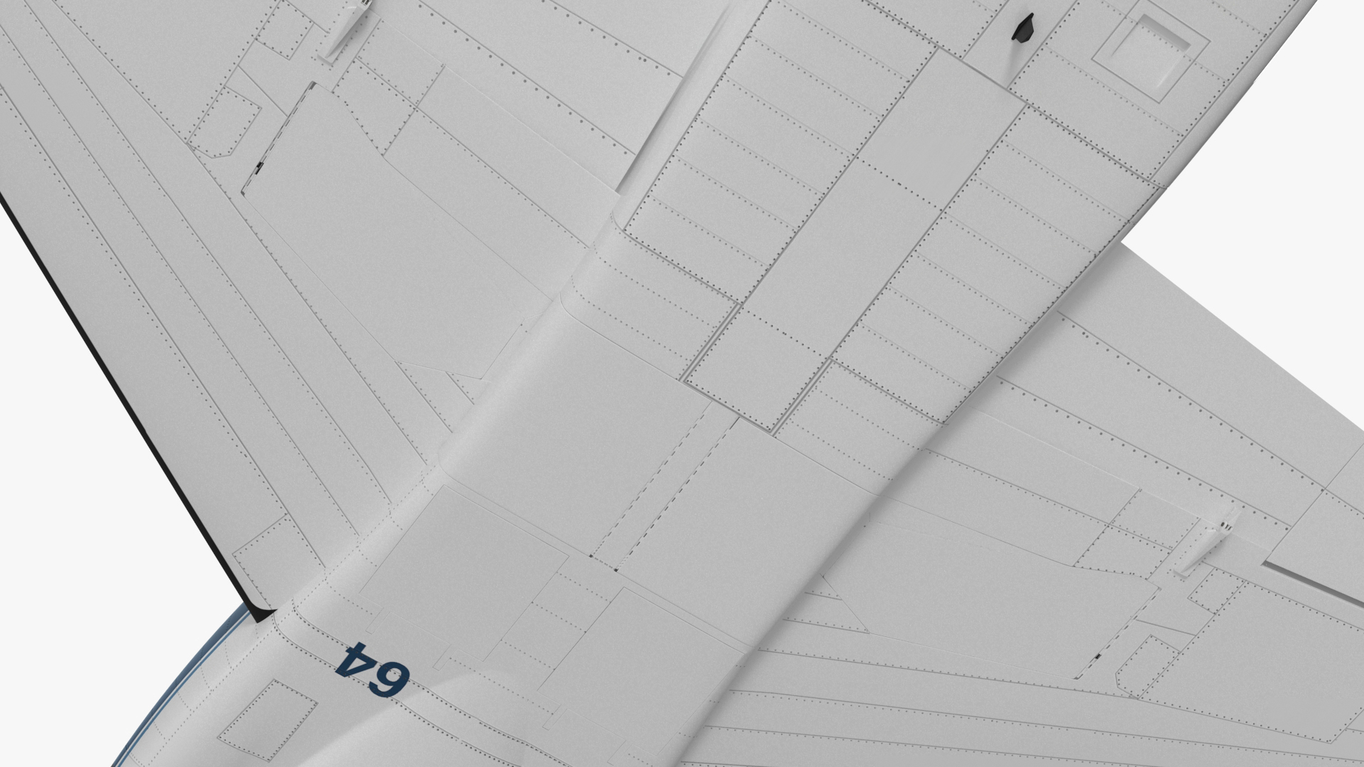 T-38 Talon NASA Trainer Jet White Simple Interior 3D model