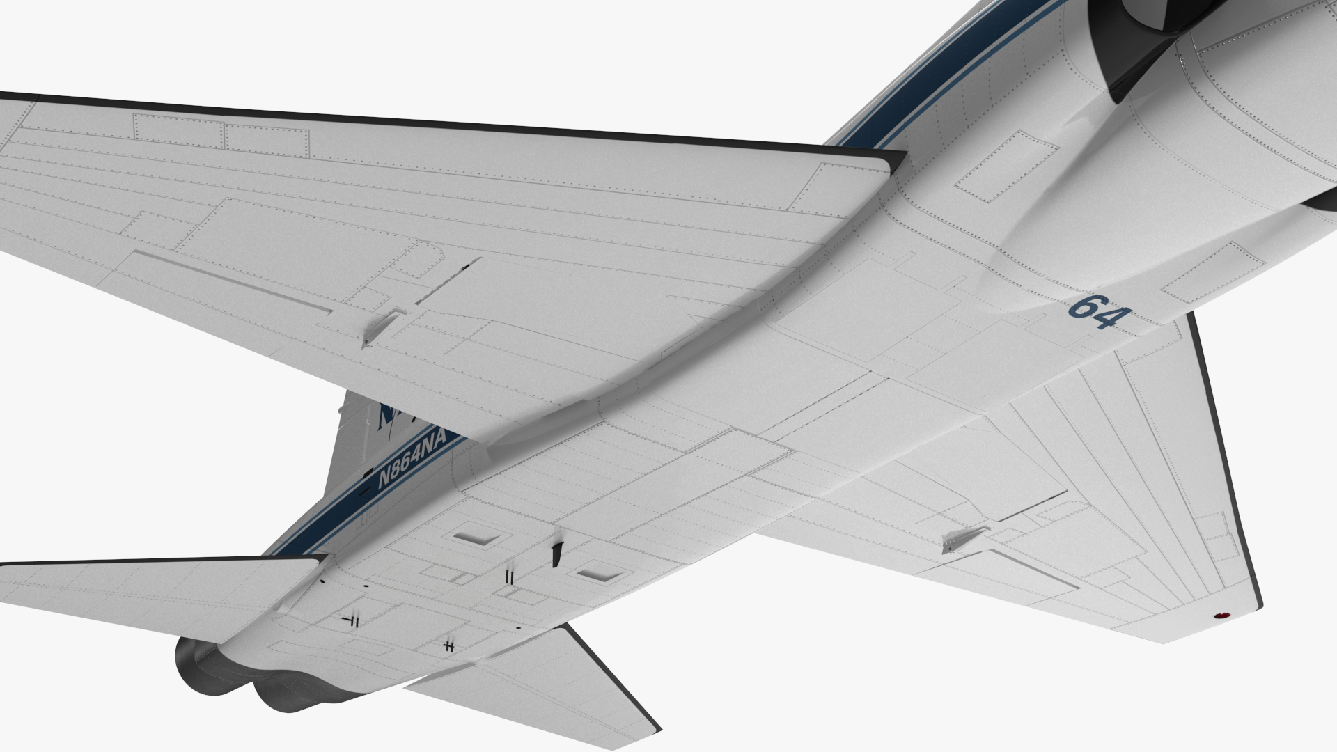 T-38 Talon NASA Trainer Jet White Simple Interior 3D model