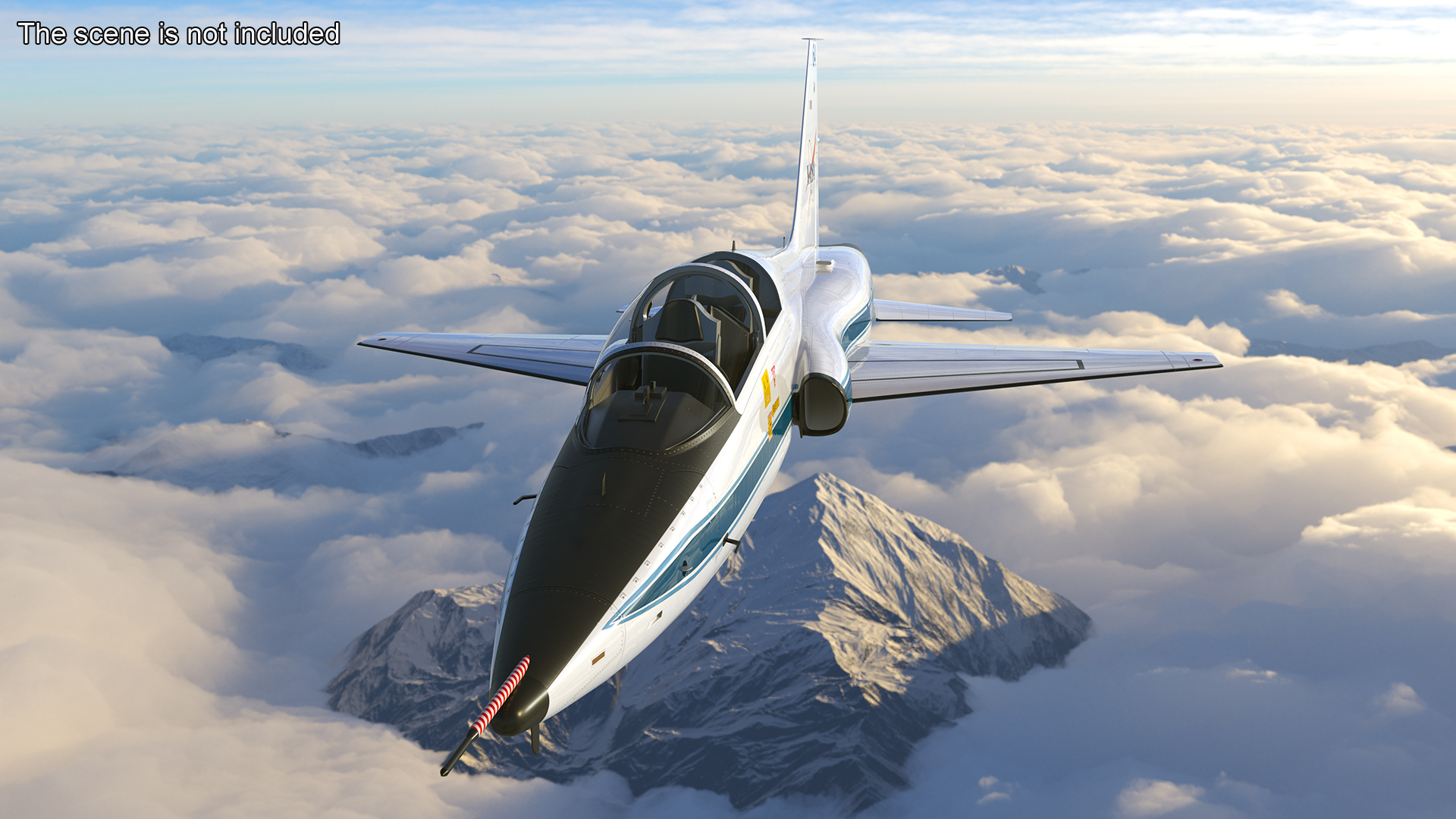 T-38 Talon NASA Trainer Jet White Simple Interior 3D model