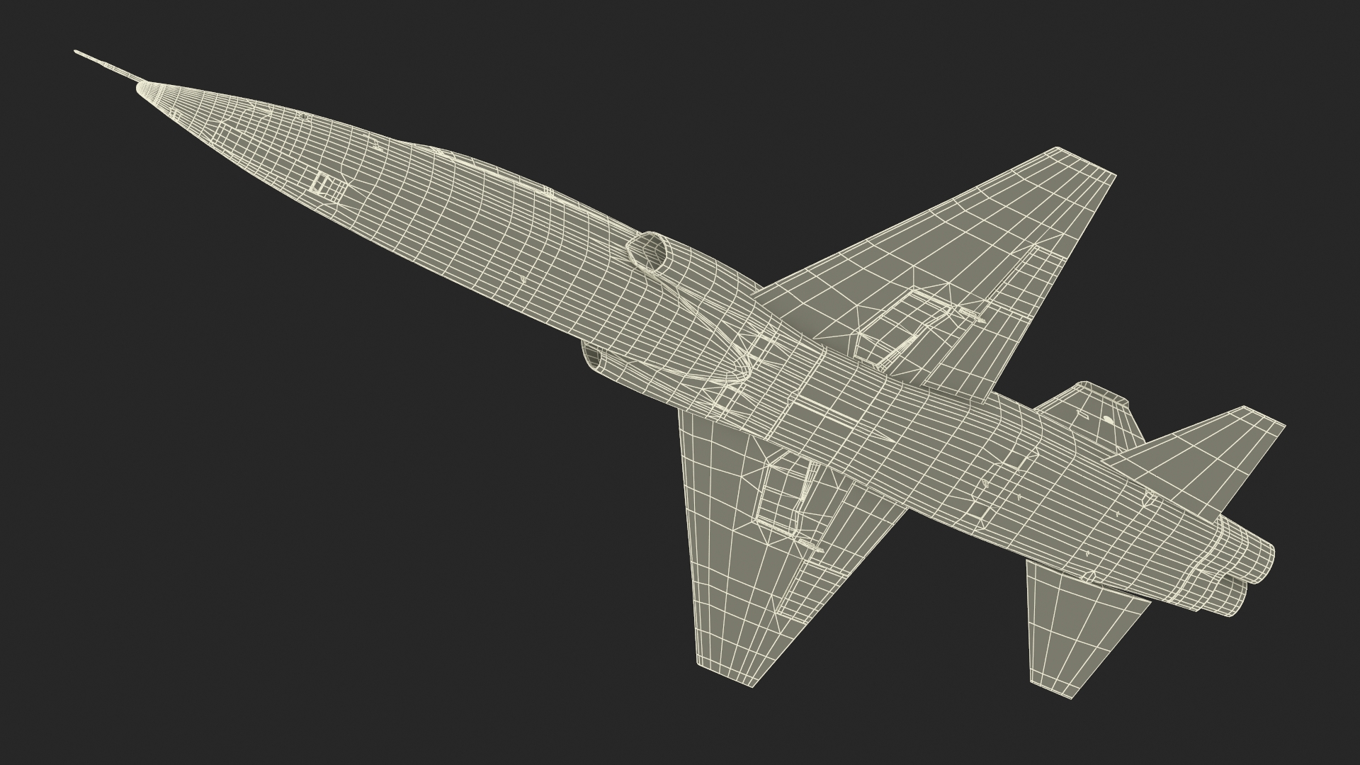 T-38 Talon NASA Trainer Jet White Simple Interior 3D model