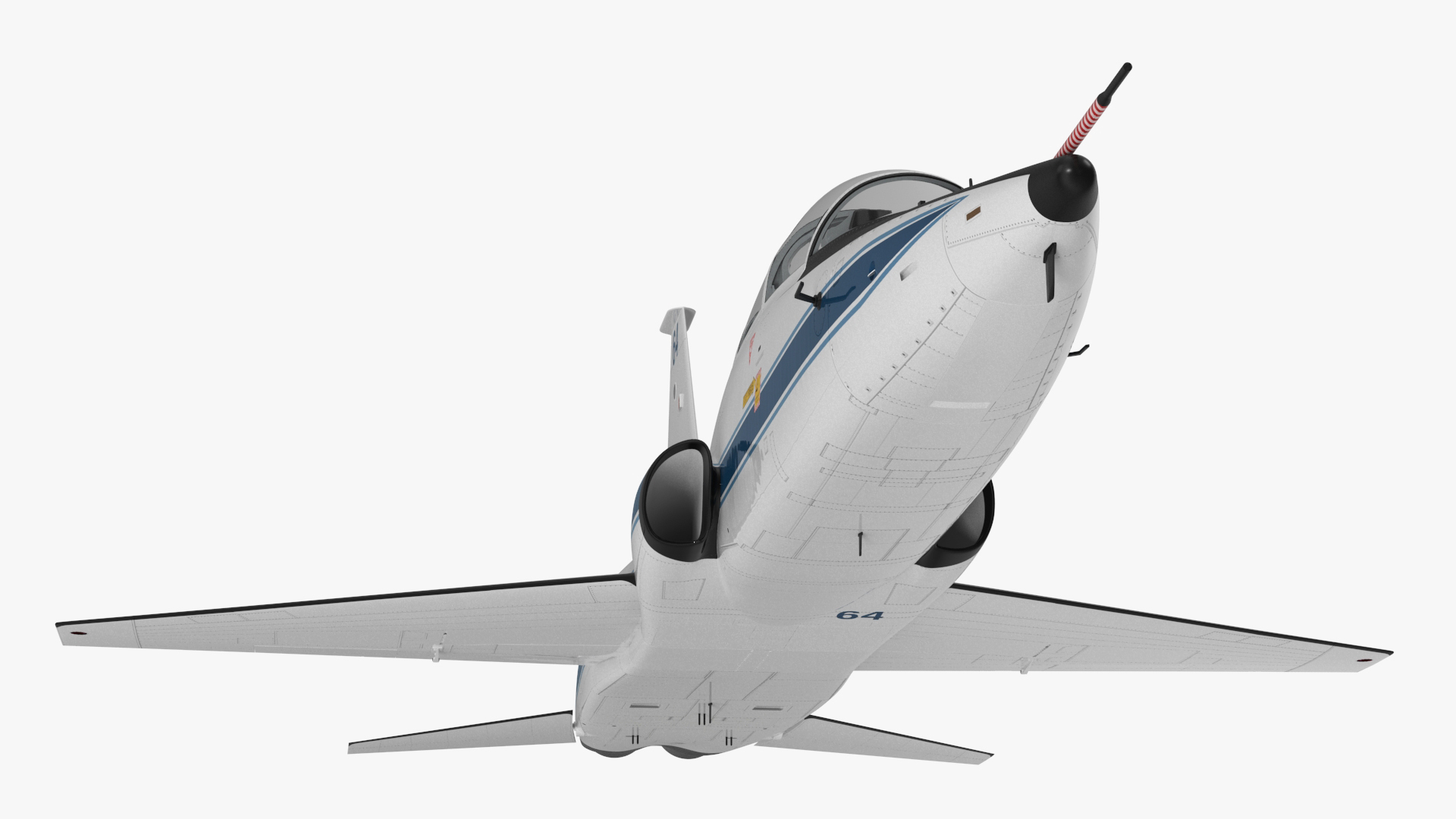 T-38 Talon NASA Trainer Jet White Simple Interior 3D model