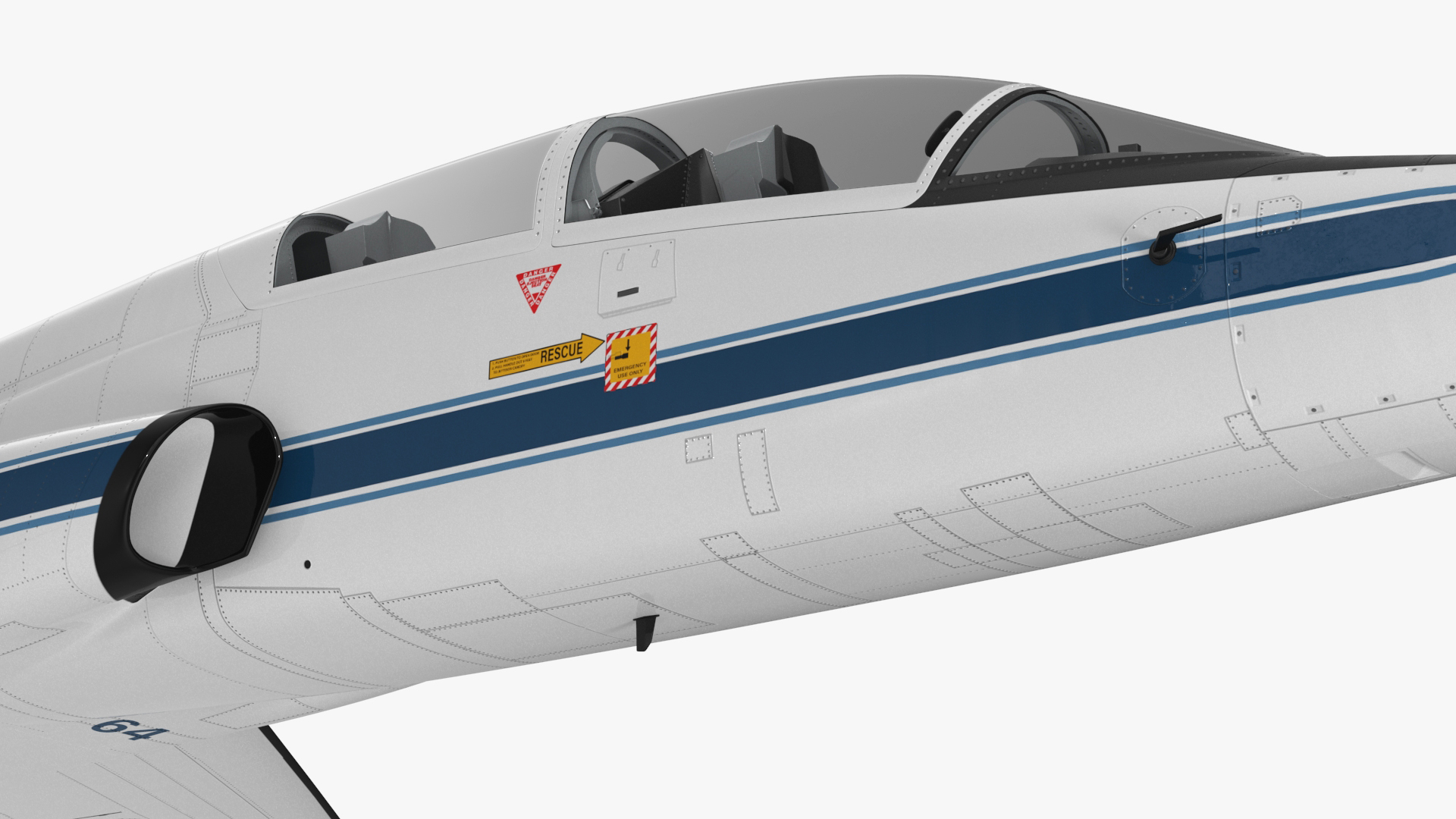 T-38 Talon NASA Trainer Jet White Simple Interior 3D model