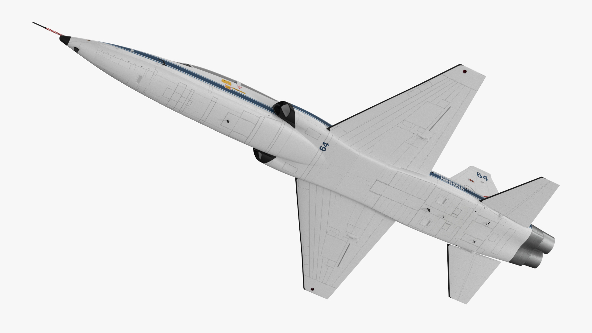 T-38 Talon NASA Trainer Jet White Simple Interior 3D model
