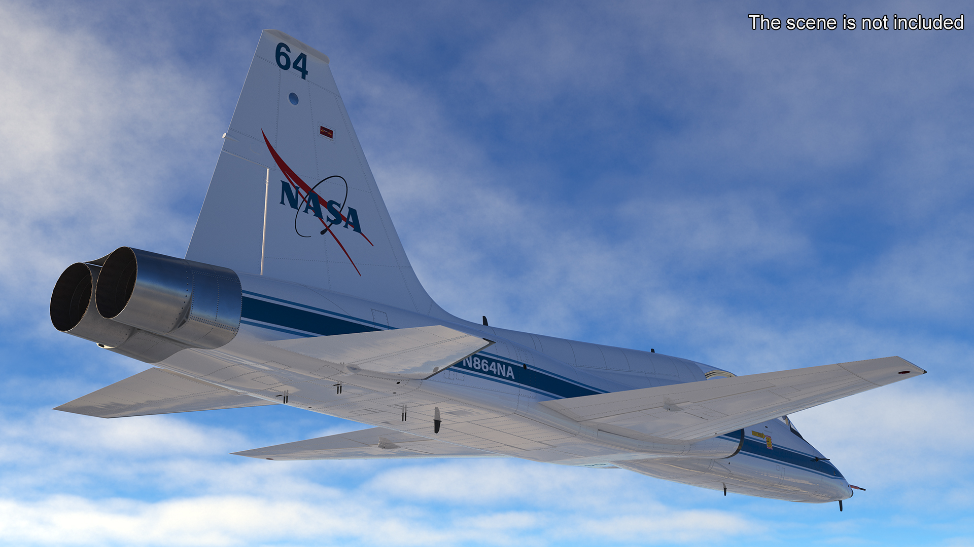 T-38 Talon NASA Trainer Jet White Simple Interior 3D model