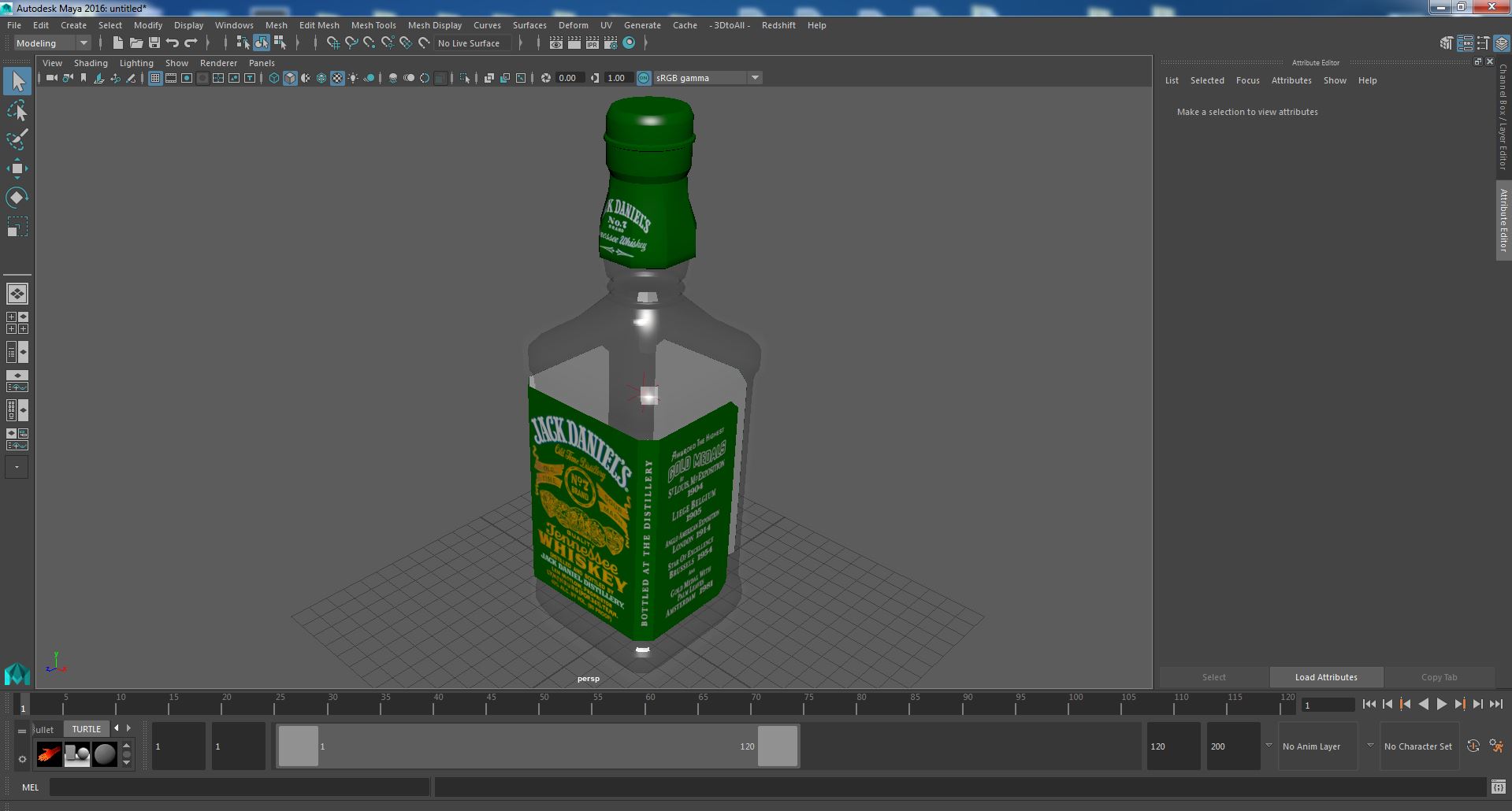 Jack Daniels Green Label Whiskey 3D